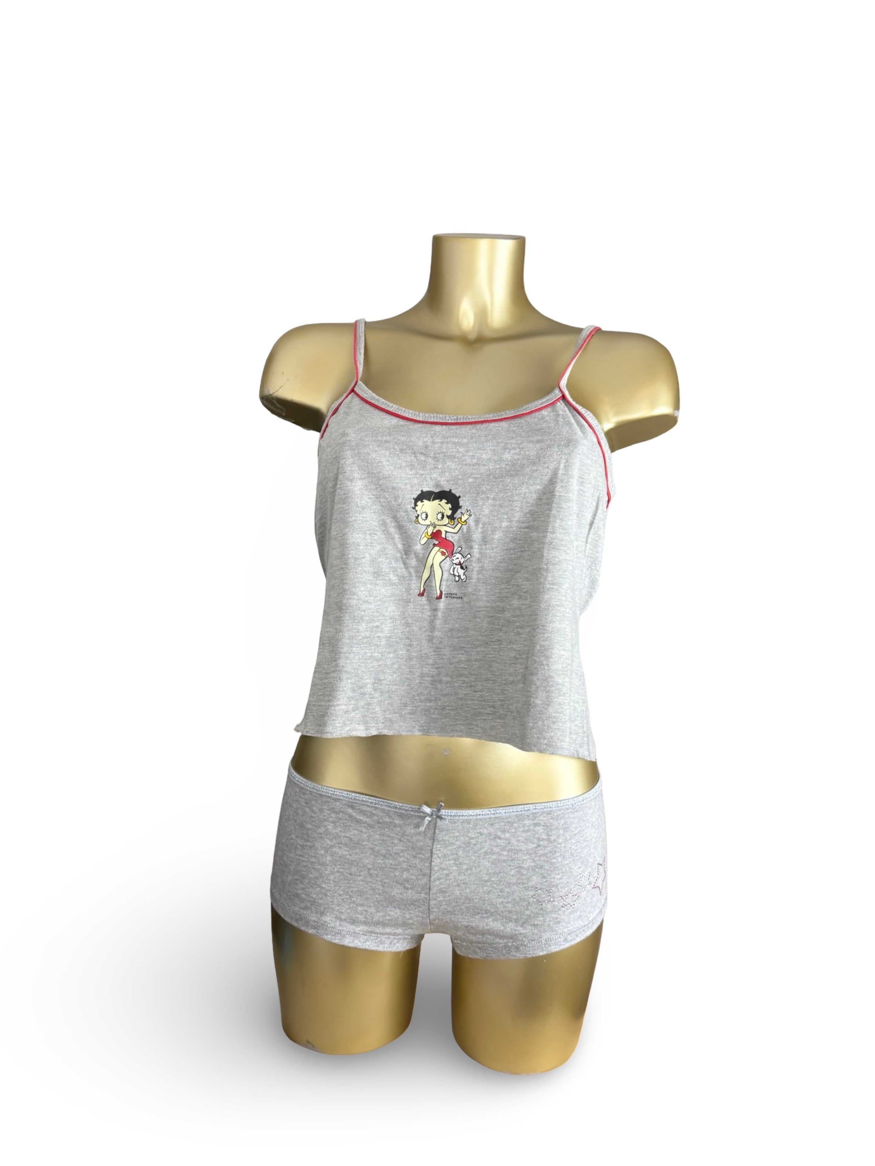 Grey cotton graphic top (XL)