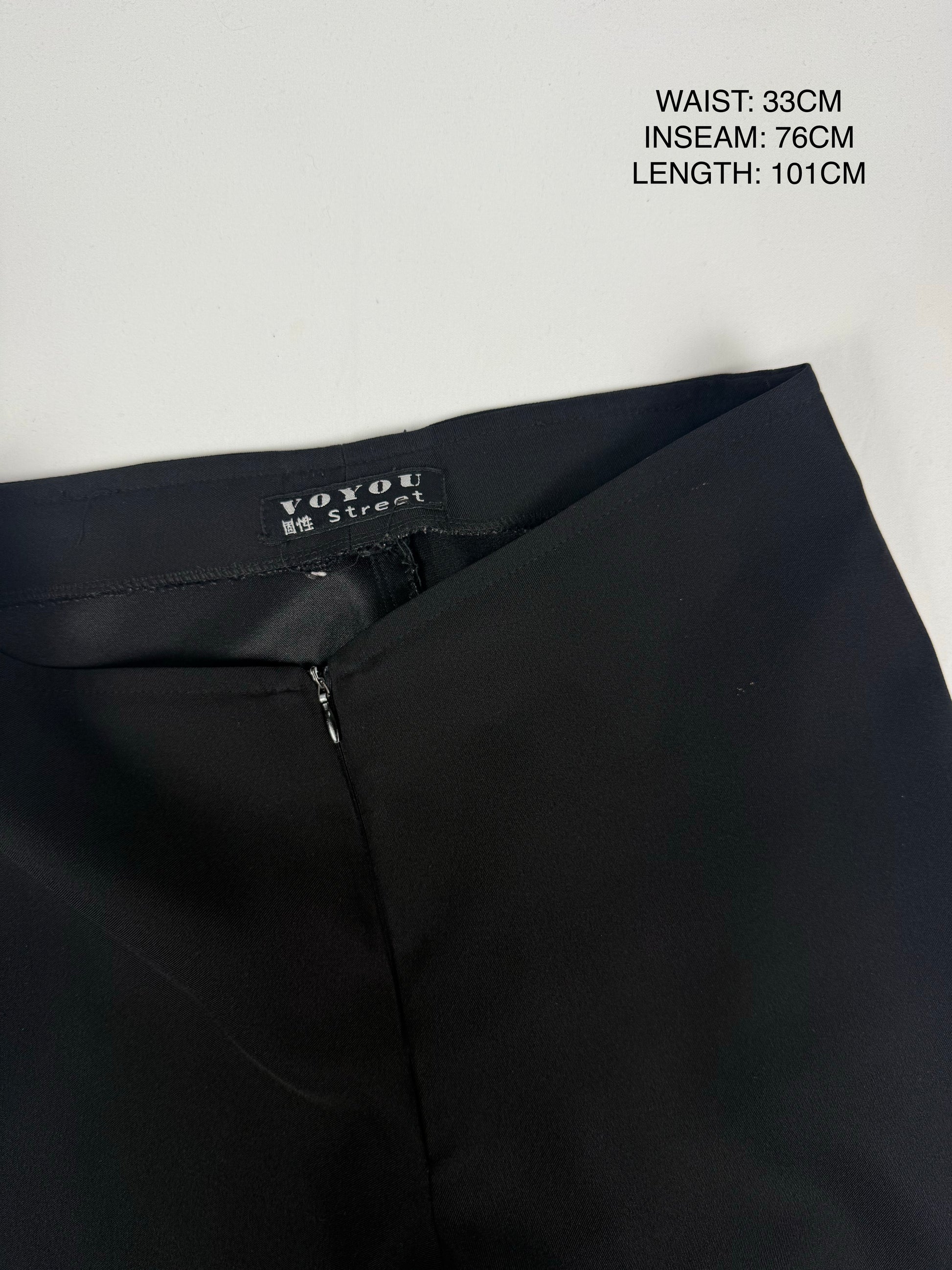 Black low rise bootcut office leggings pants (XS)