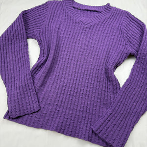 Purple V neck  jumper (S)
