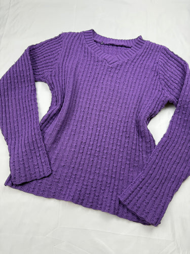 Purple V neck  jumper (S)