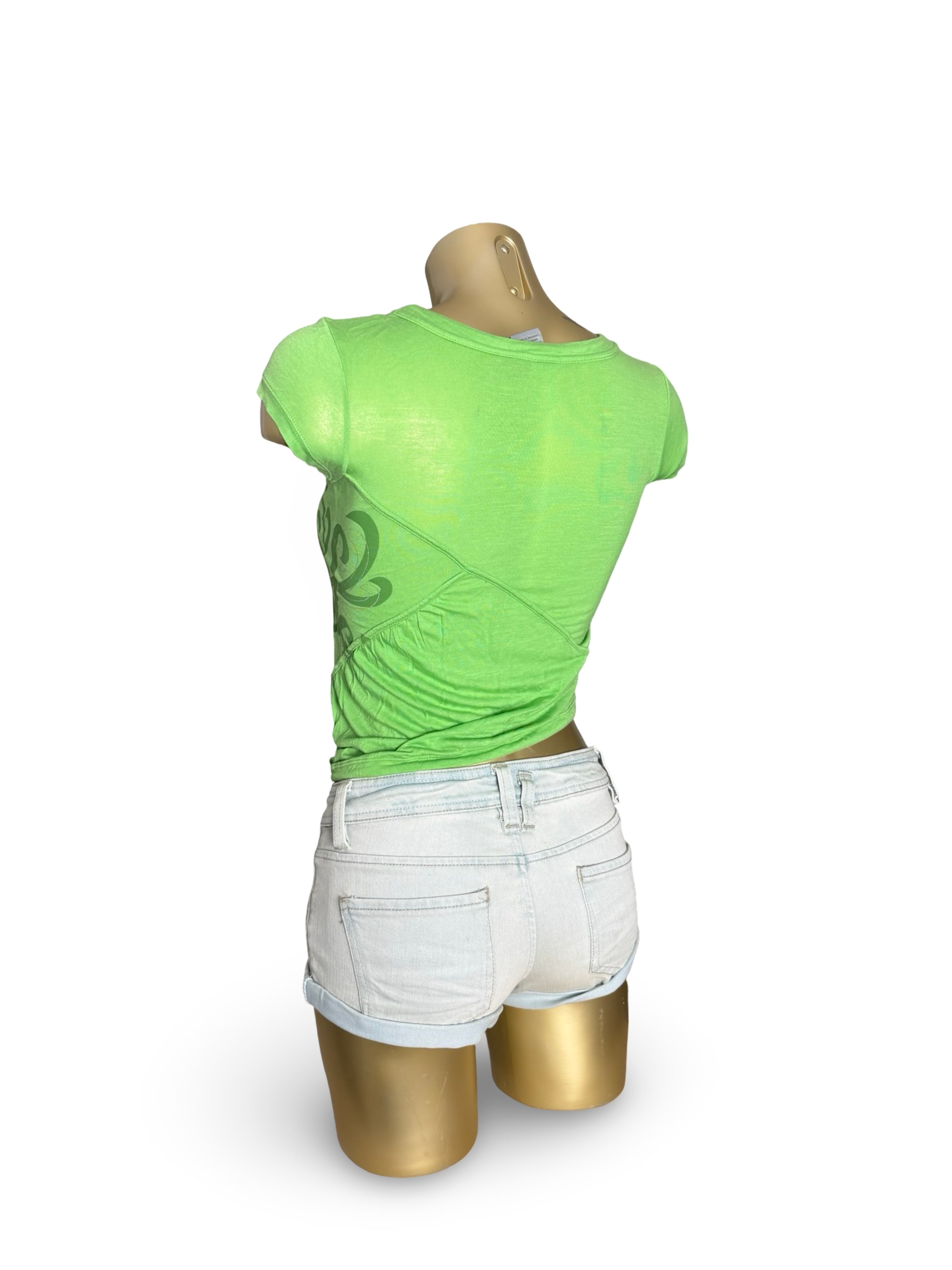 Green activewear tie up tee (XS)