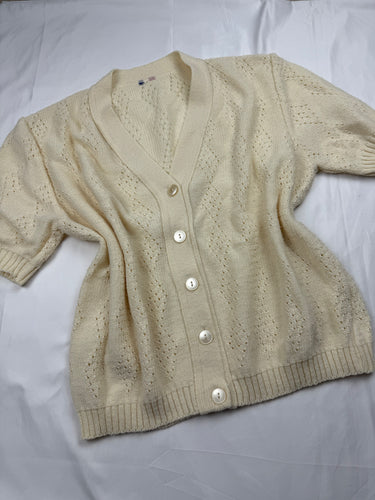 Cream knitted cardigan tee (M/L)