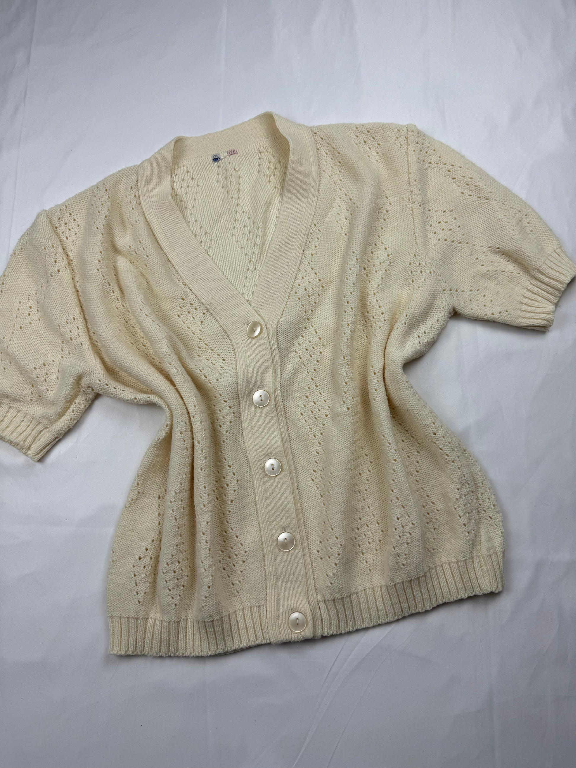 Cream knitted cardigan tee (M/L)