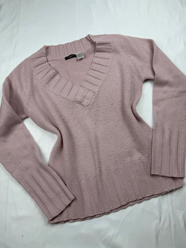 Pink V neck  jumper (M/L)