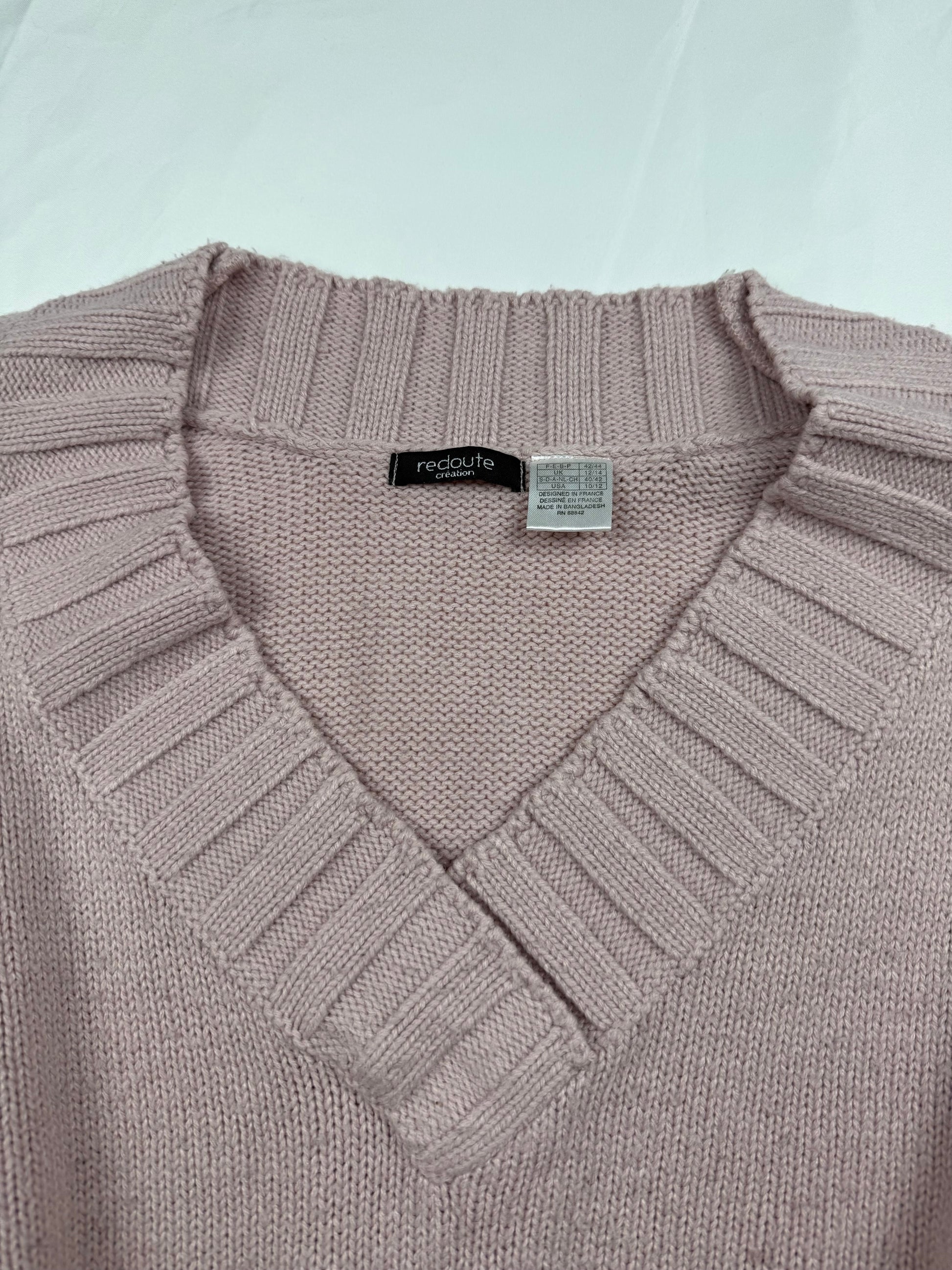 Pink V neck  jumper (M/L)
