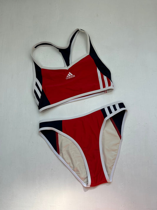 Red logo  low rise bikini set (S)