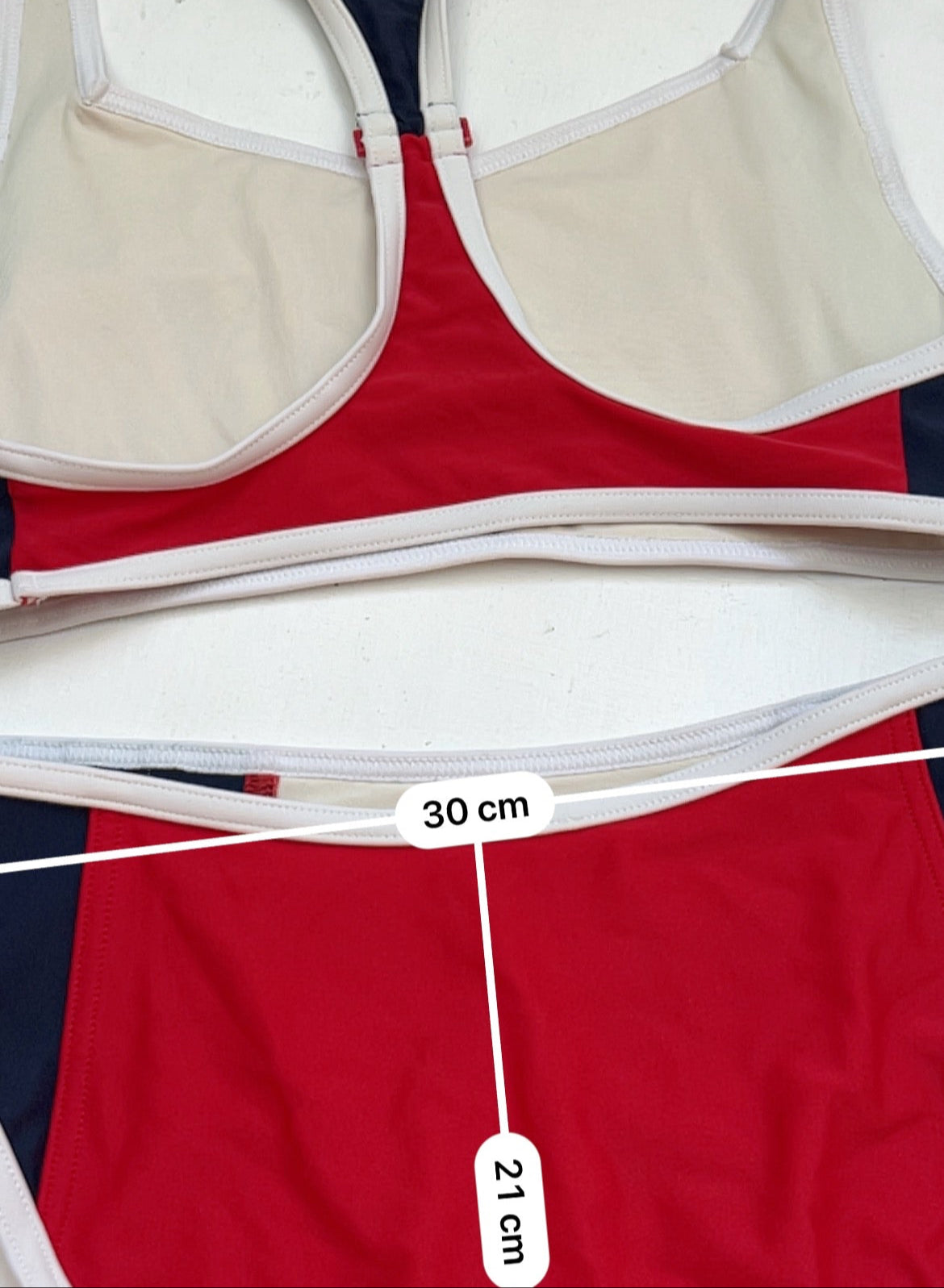 Red logo  low rise bikini set (S)
