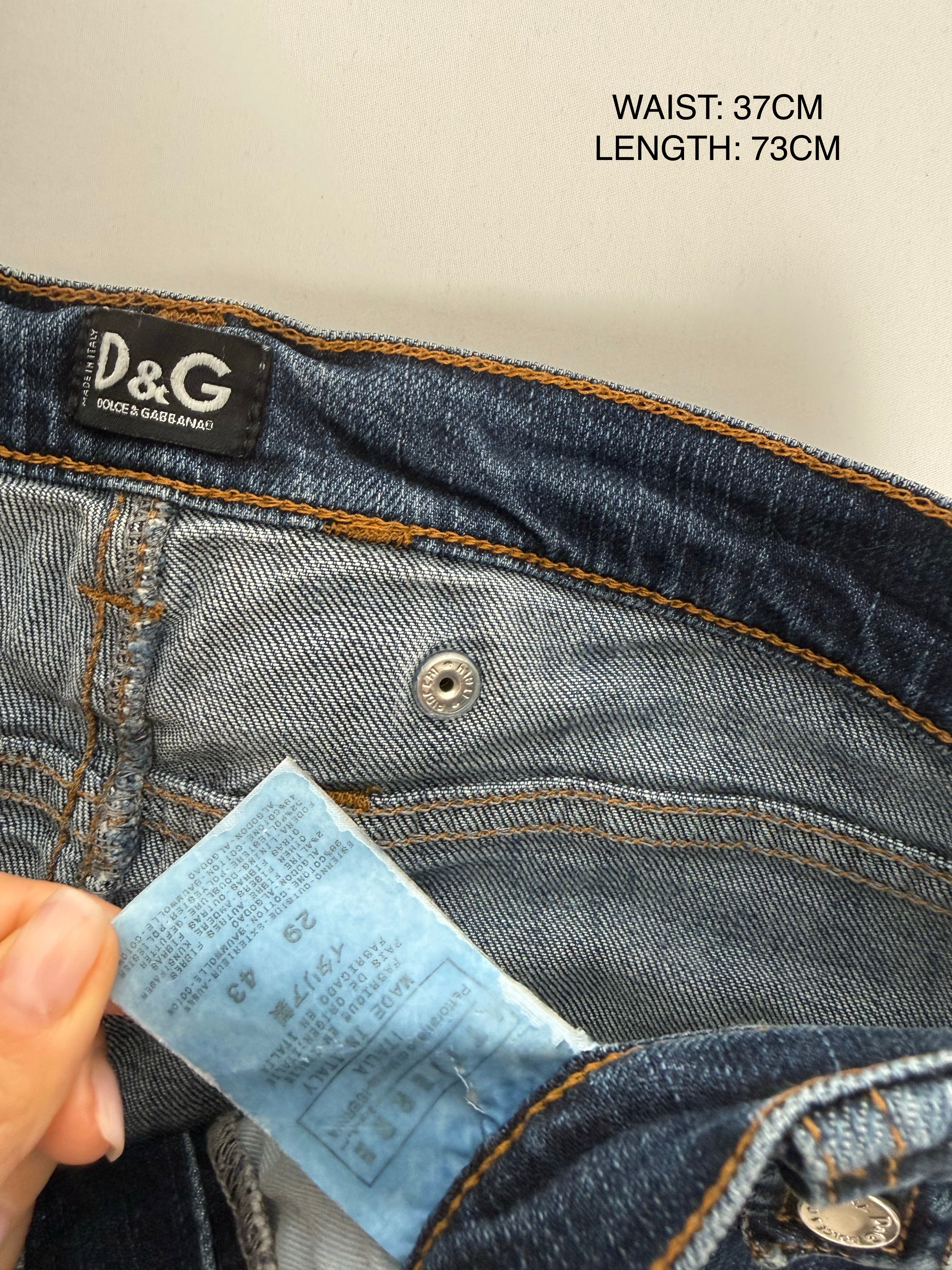 Navy denim low rise capri pants (S)