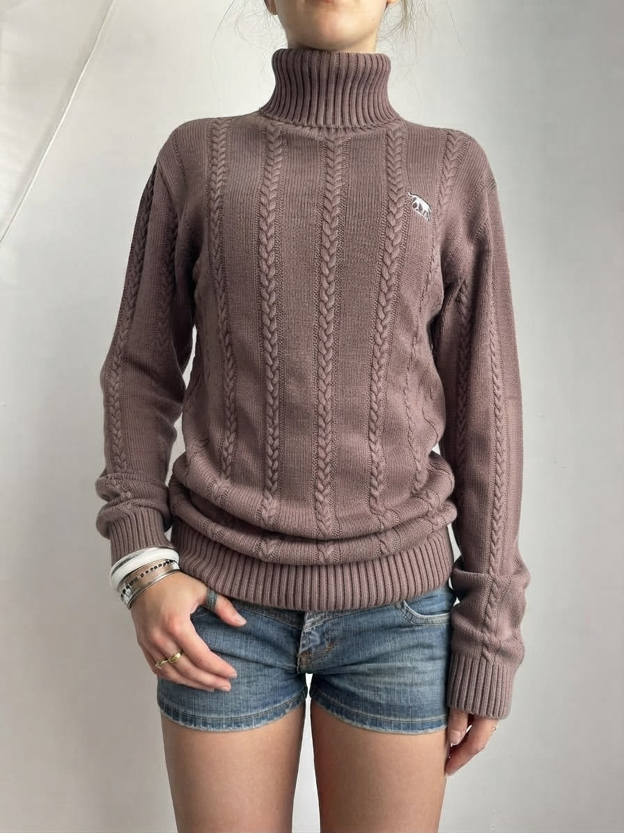 Brown turtleneck jumper (XL)