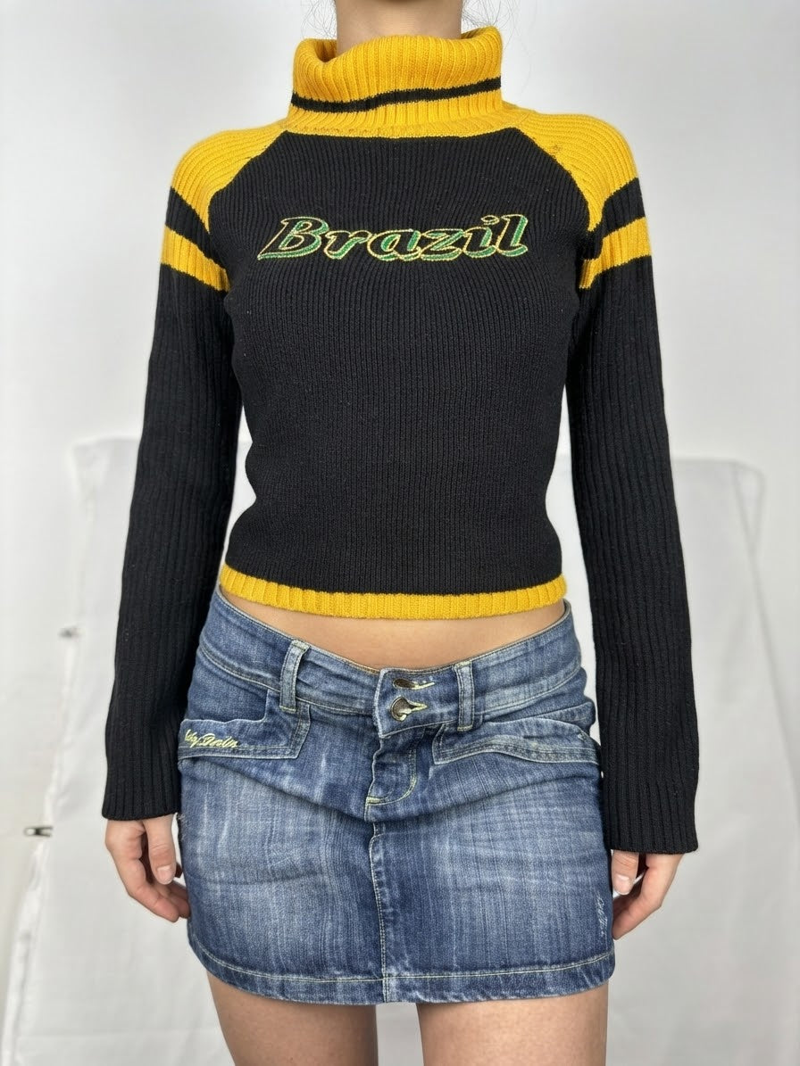 Brazil black turtleneck jumper (M)