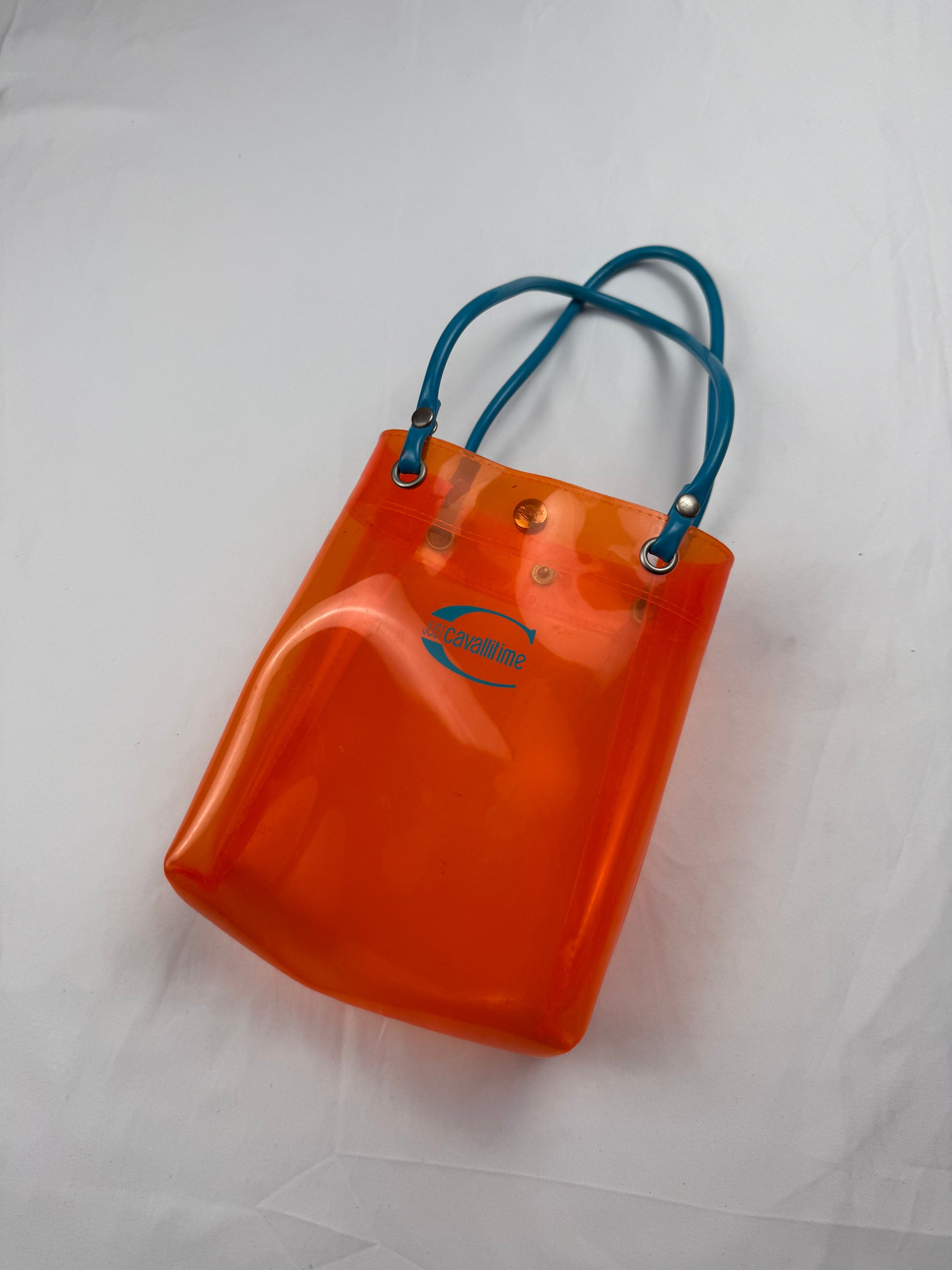 Neon orange pvc mini handbag (15x21cm)