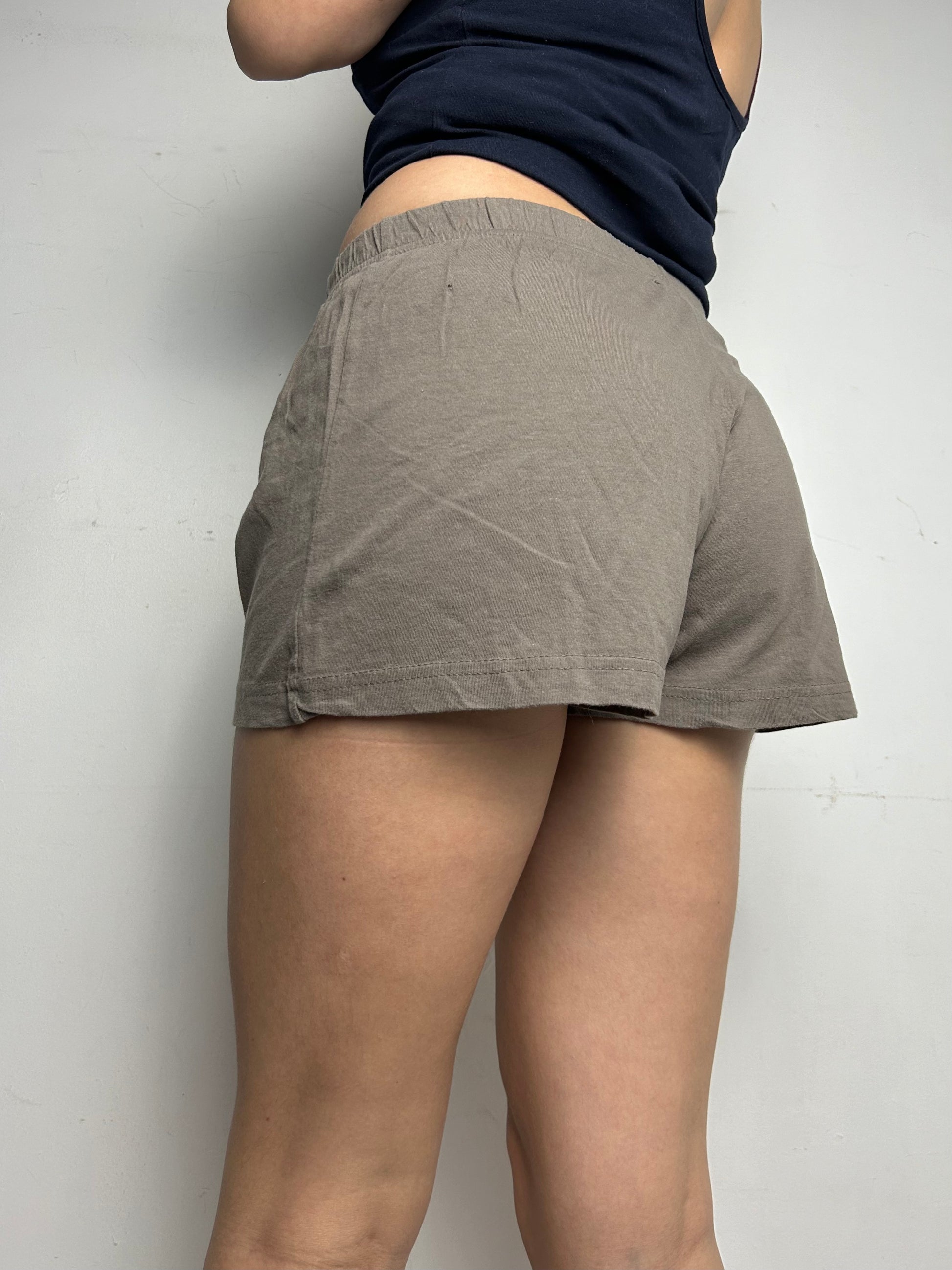 Brown mid rise mini/ micro joggers short (S/M)