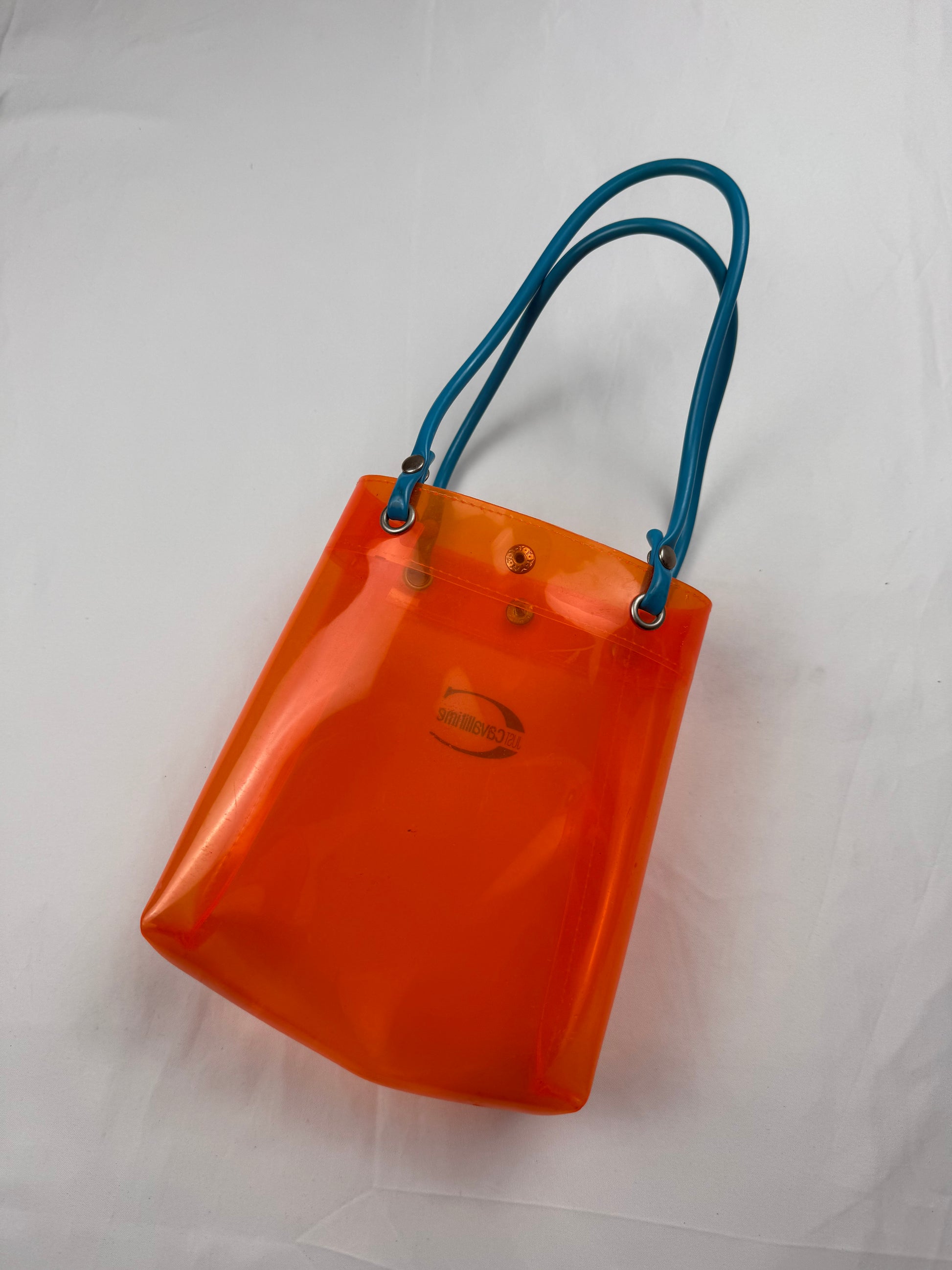 Neon orange pvc mini handbag (15x21cm)