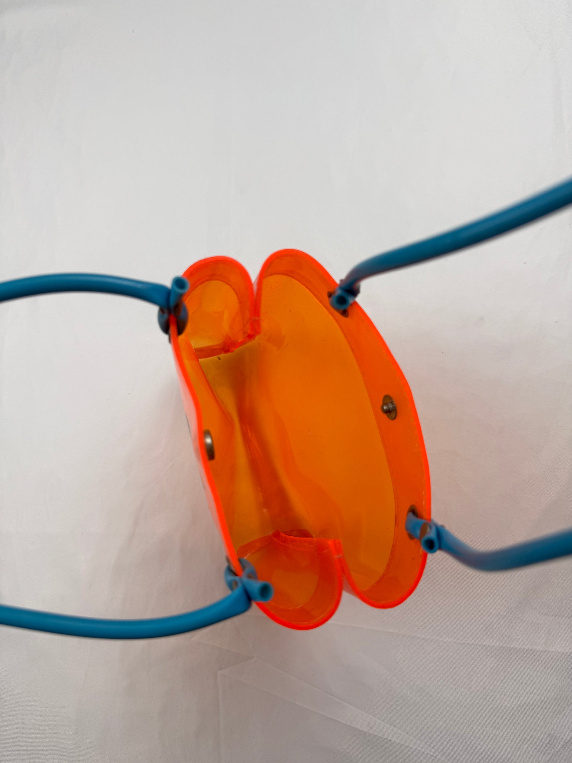 Neon orange pvc mini handbag (15x21cm)
