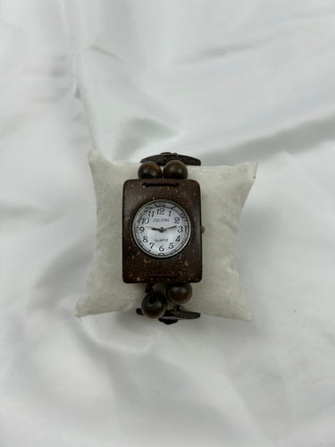 Vintage brown wood bracelet watch jewelry