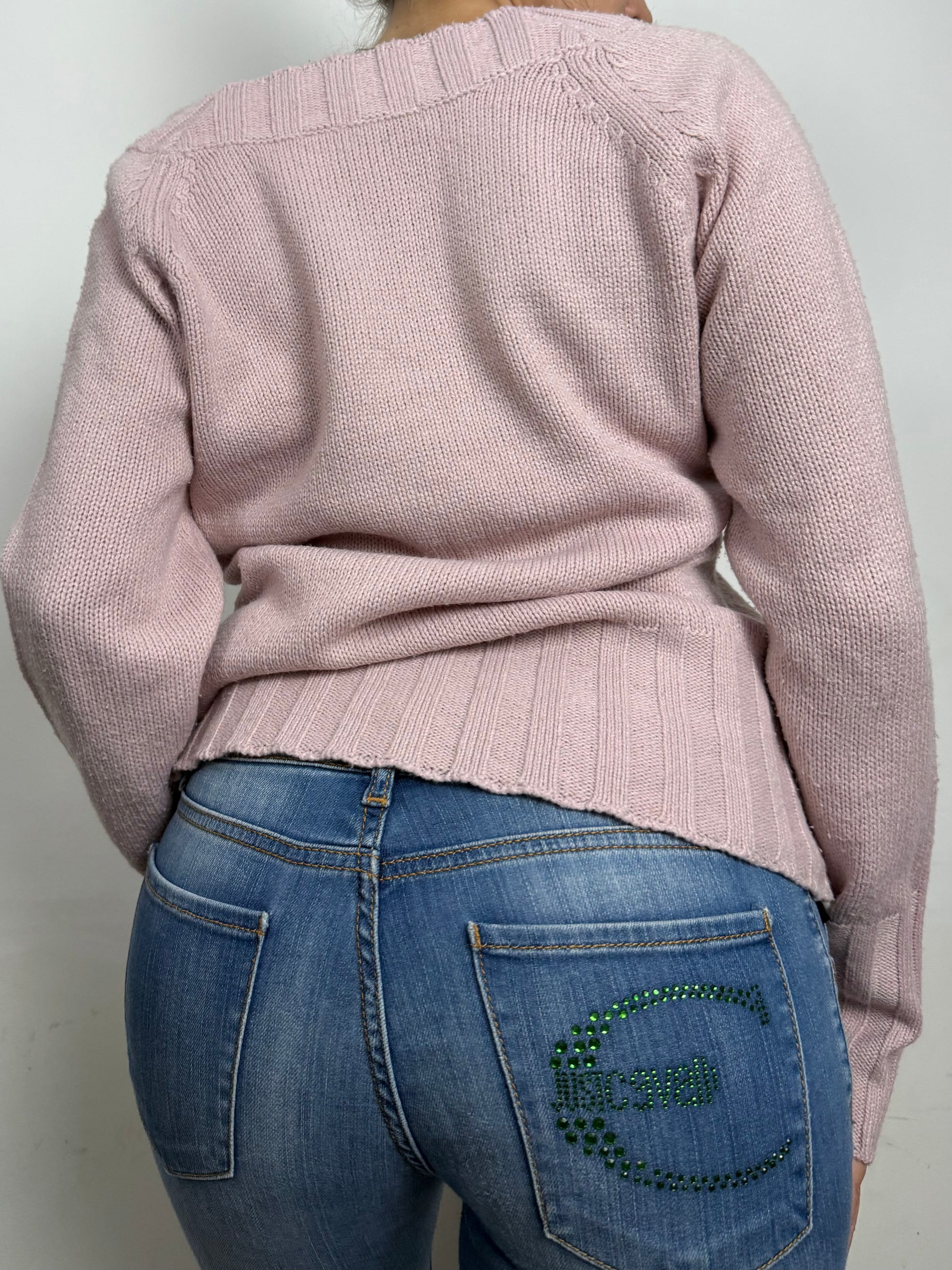 Pink V neck  jumper (M/L)