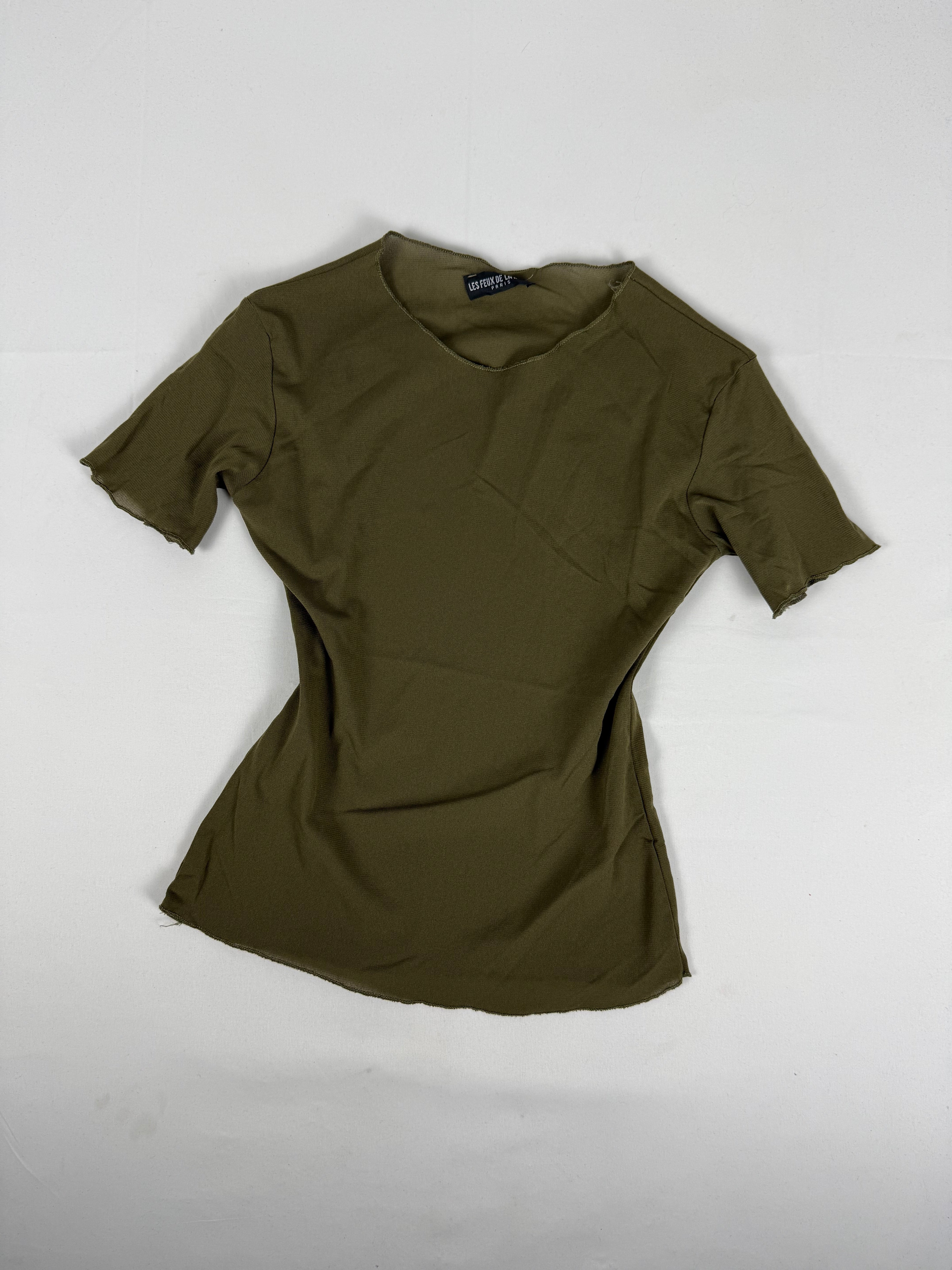 Khaki mesh tee (S/M)