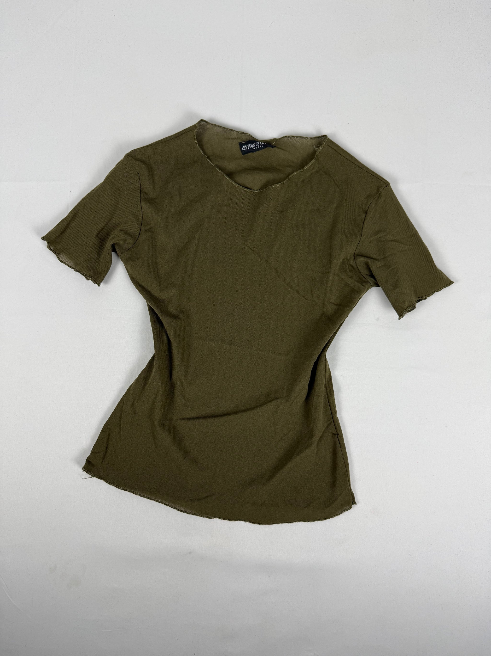 Khaki mesh tee (S/M)