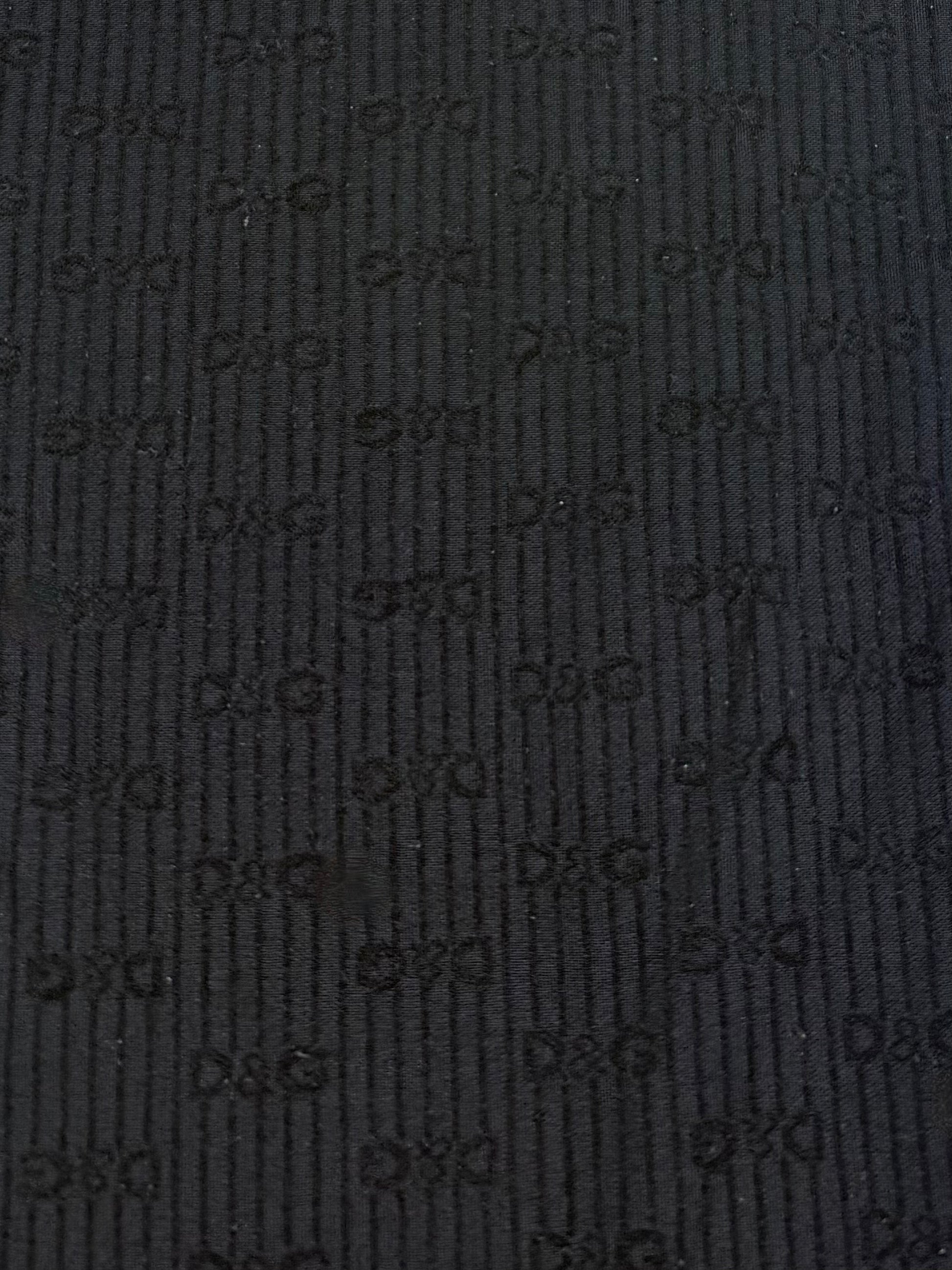 Black cotton ribbed tight fit tee (XL)