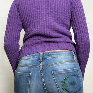 Purple V neck  jumper (S)