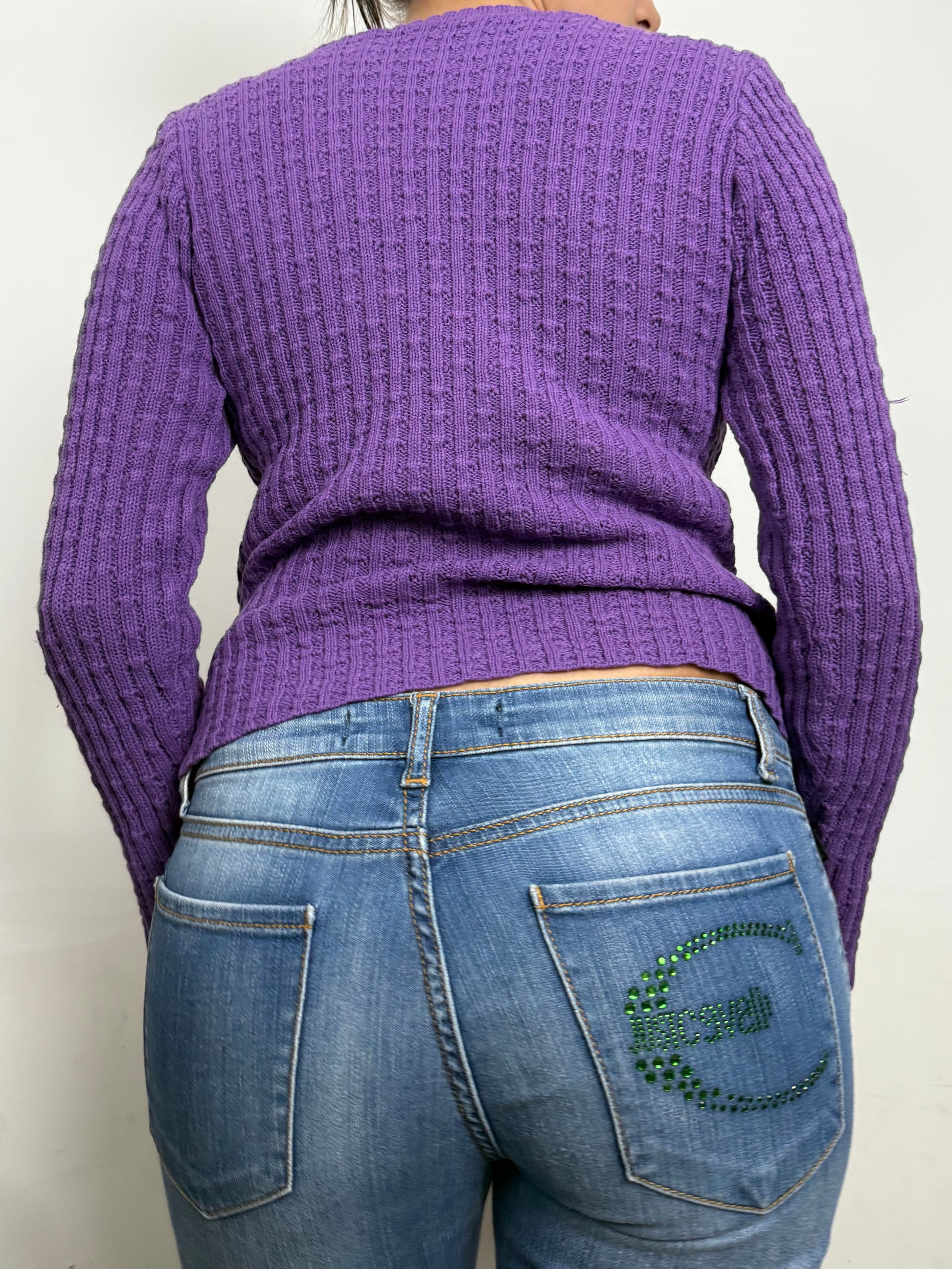 Purple V neck  jumper (S)