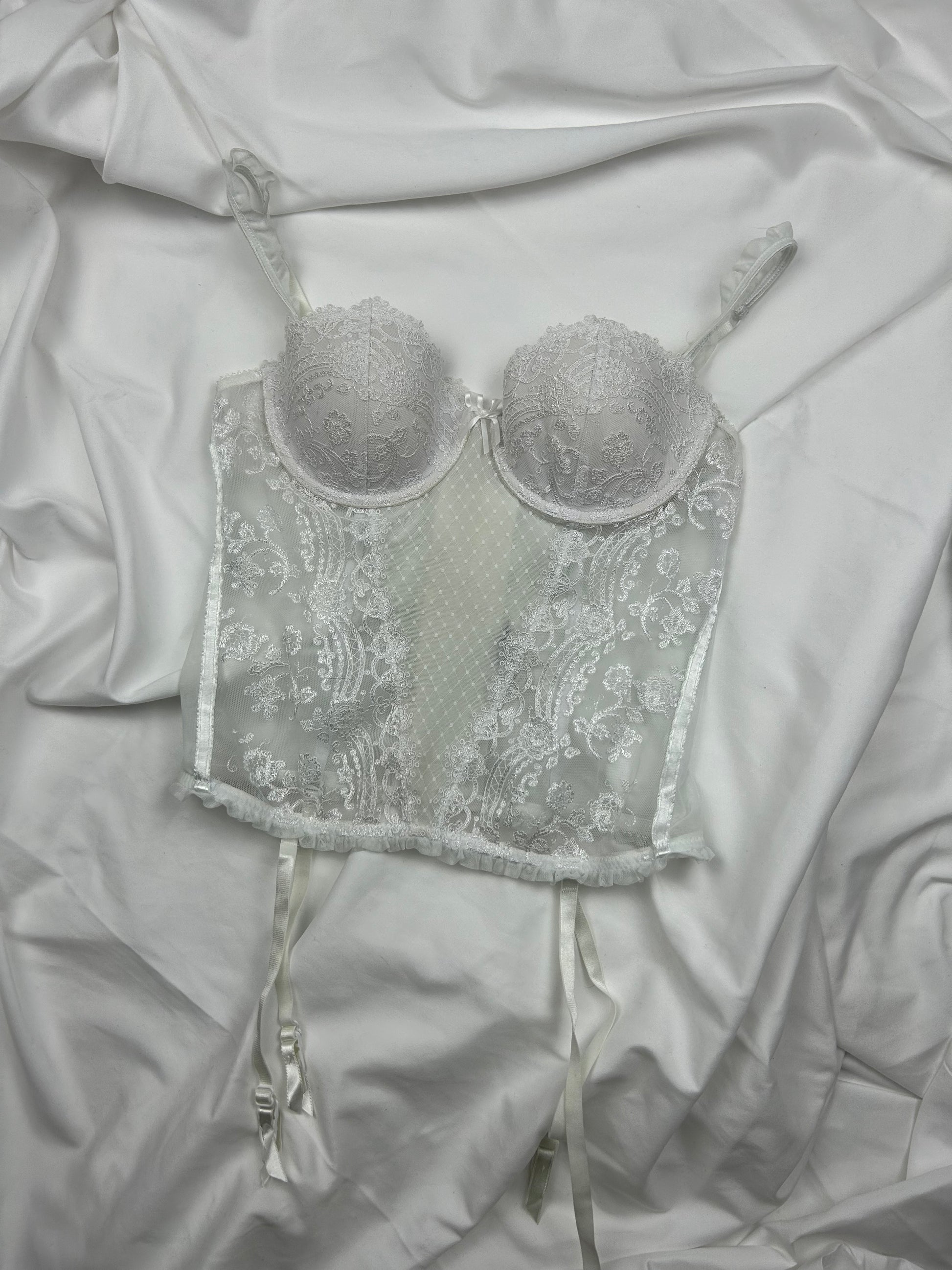 White mesh babydoll corset top (S)