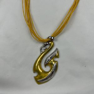 Yellow cord boho necklace + earrings set