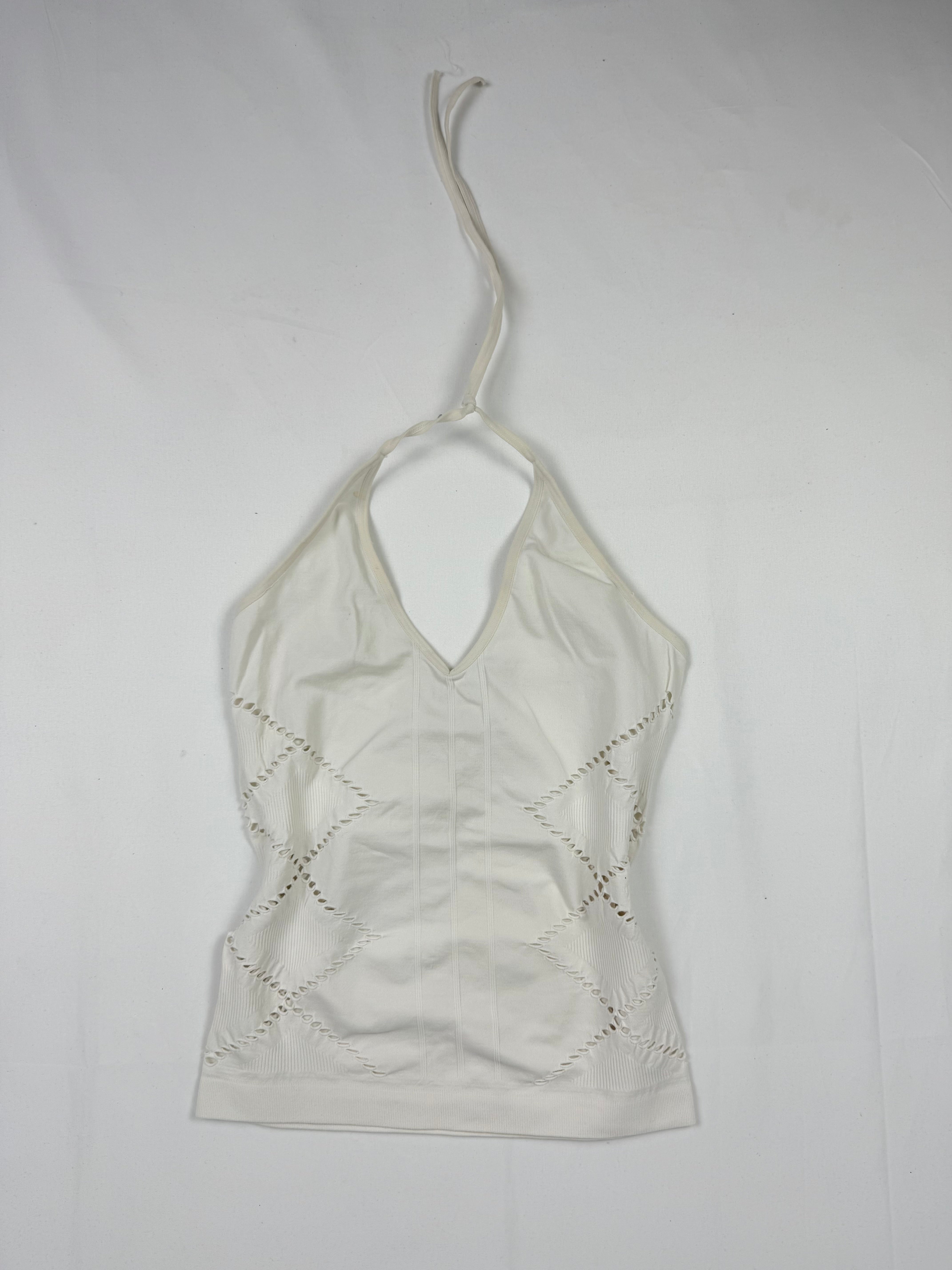 White tight fit halter top (XS/S)