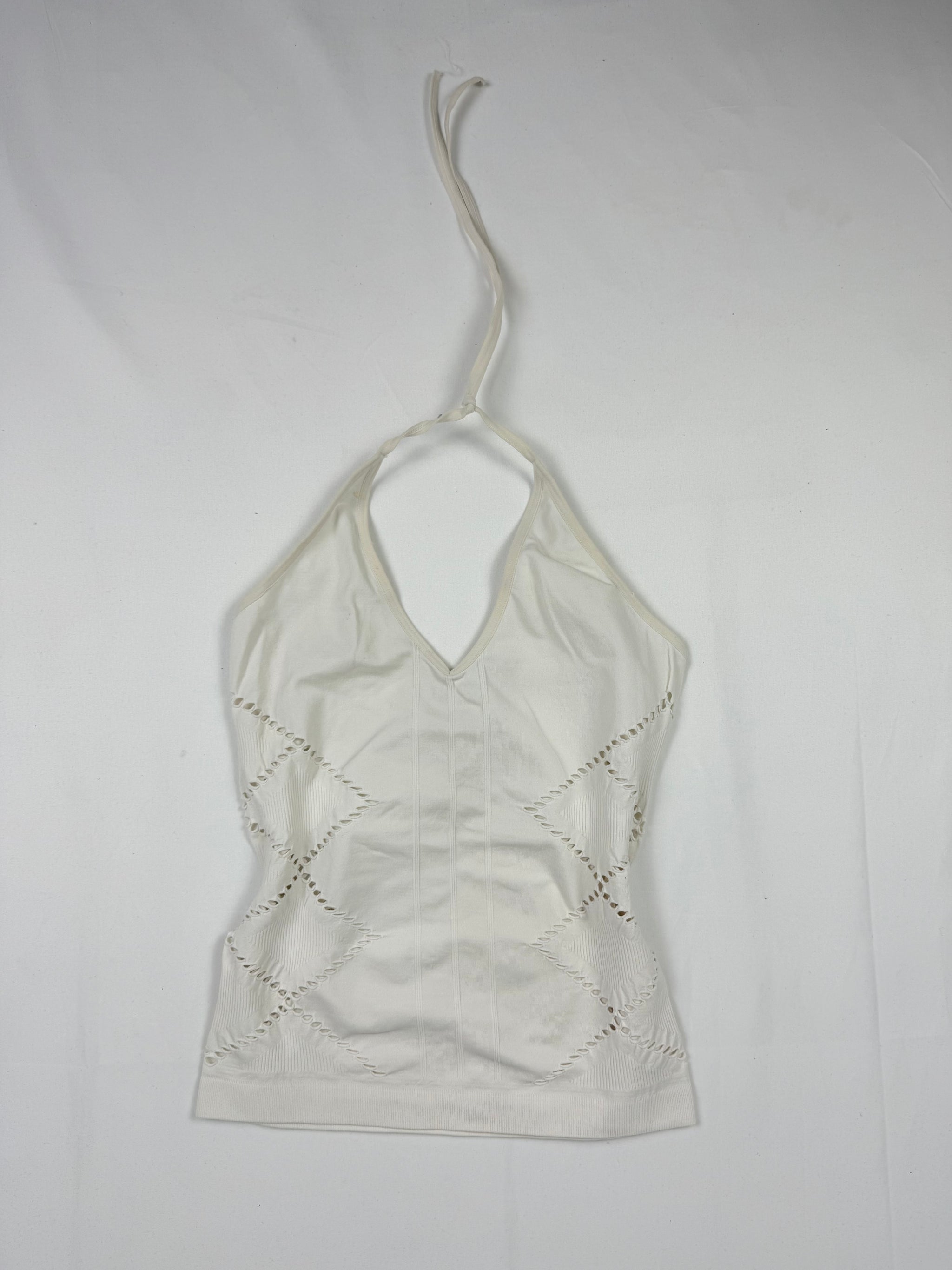 White tight fit halter top (XS/S)