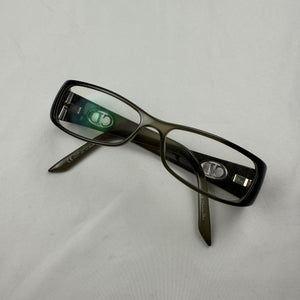 2000s khaki office siren CD logo glasses (no prescription)