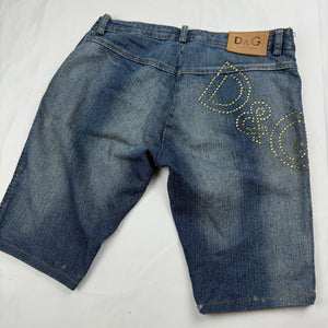 Blue denim low rise mid short (M)