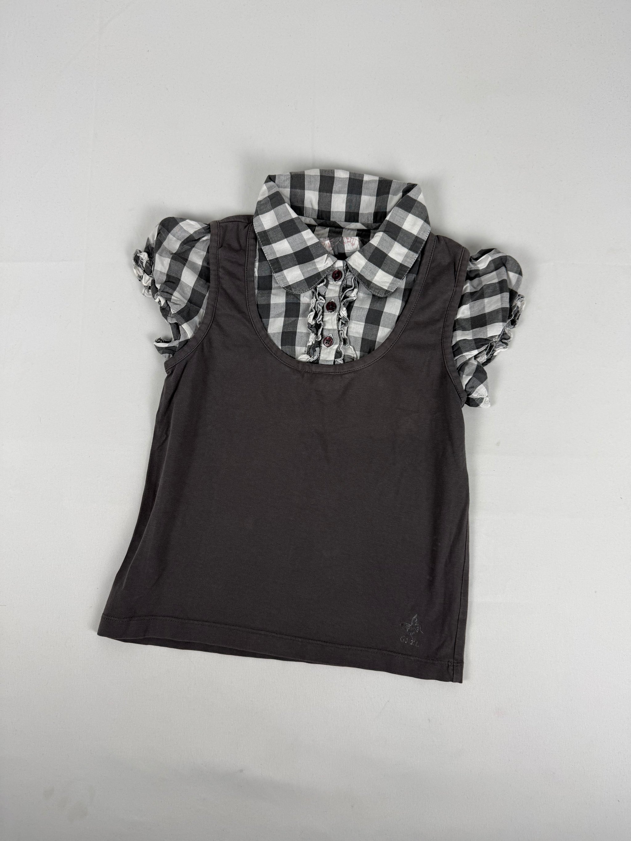 Grey cotton tight fit top (XXS)