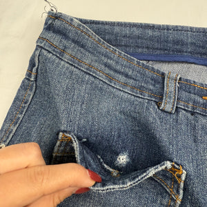 Blue denim low rise mid short (M)