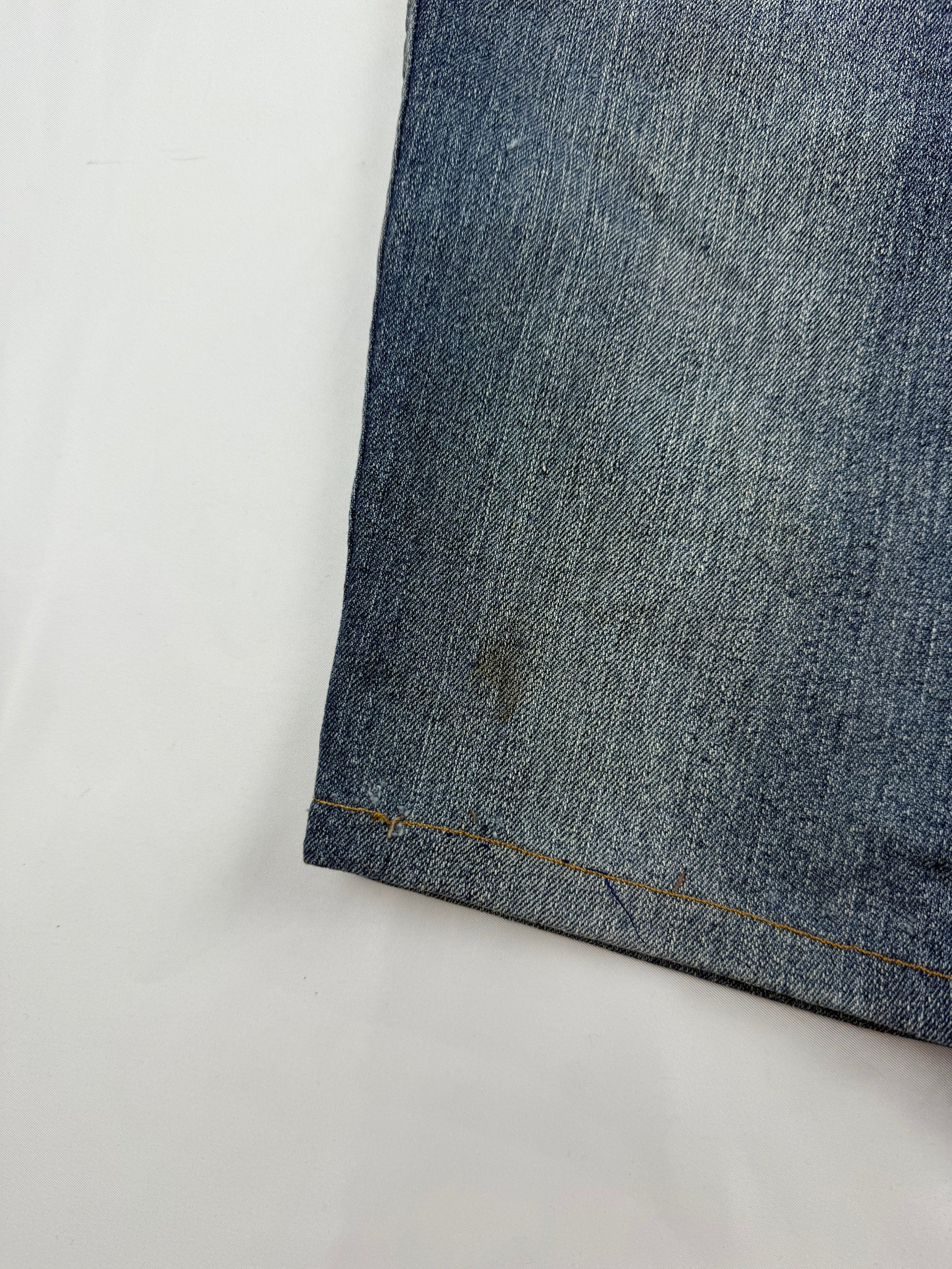 Blue denim low rise mid short (M)