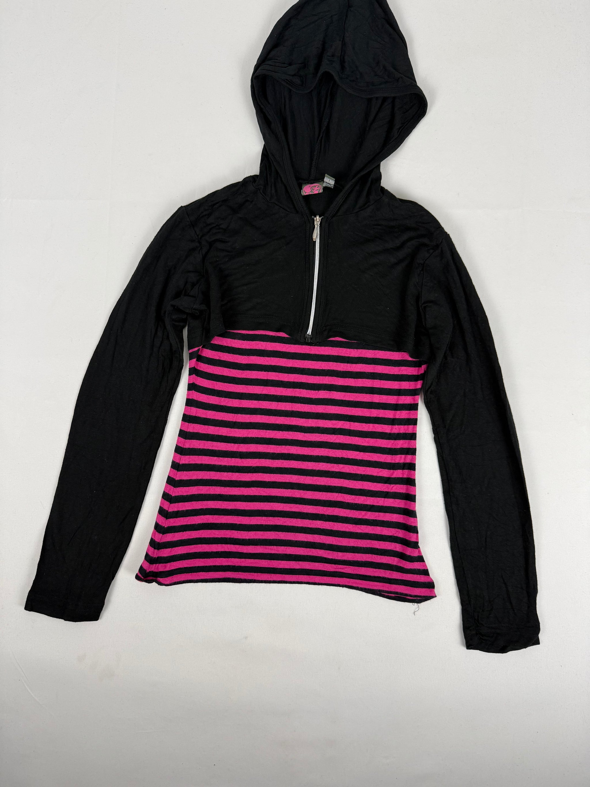 Black striped 2 in 1 long sleeves top (XS)