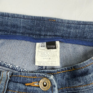Blue denim low rise mid short (M)