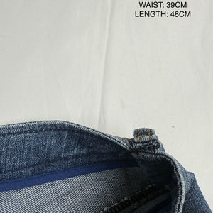 Blue denim low rise mid short (M)
