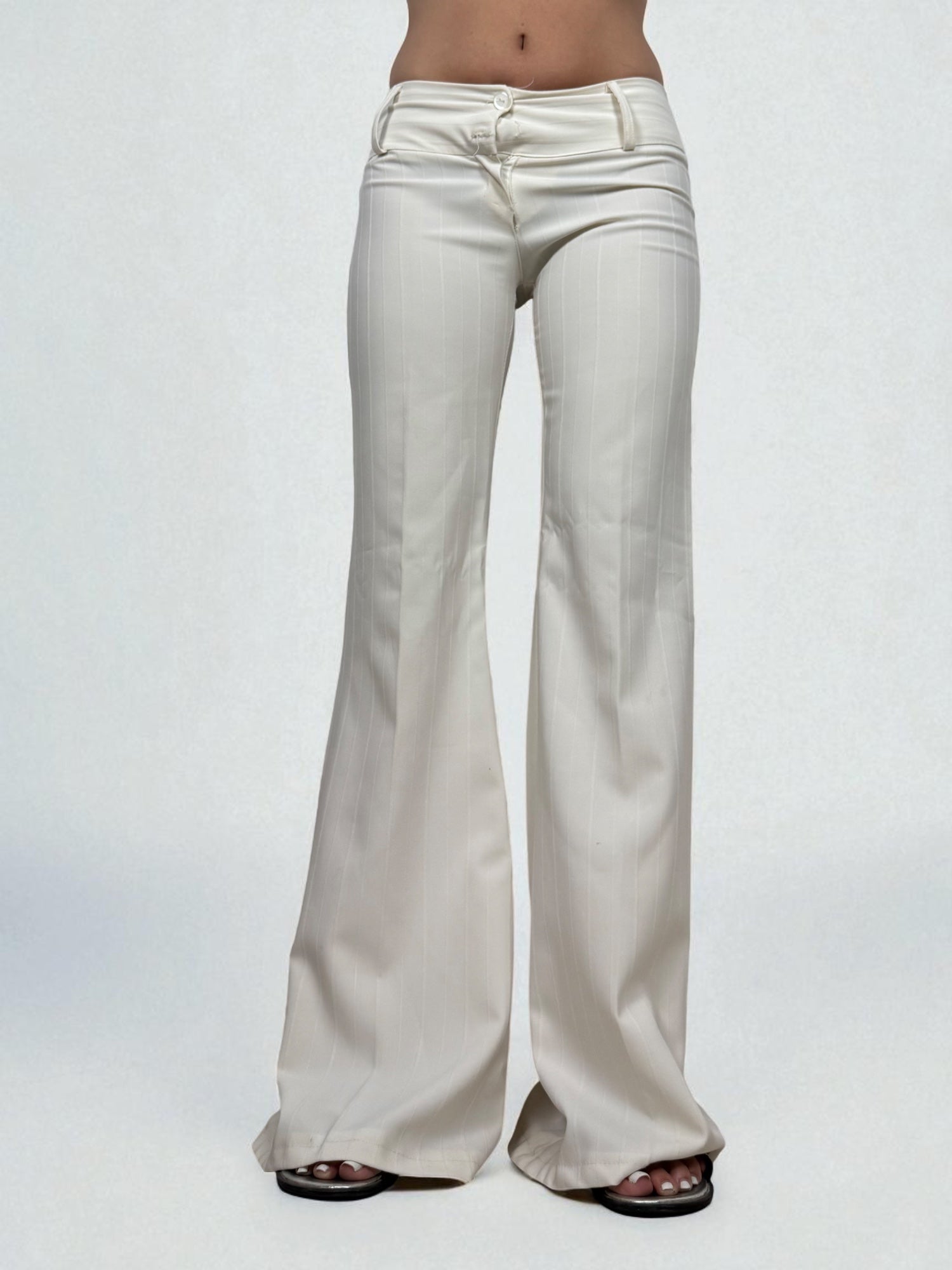 White low rise office pants (S)