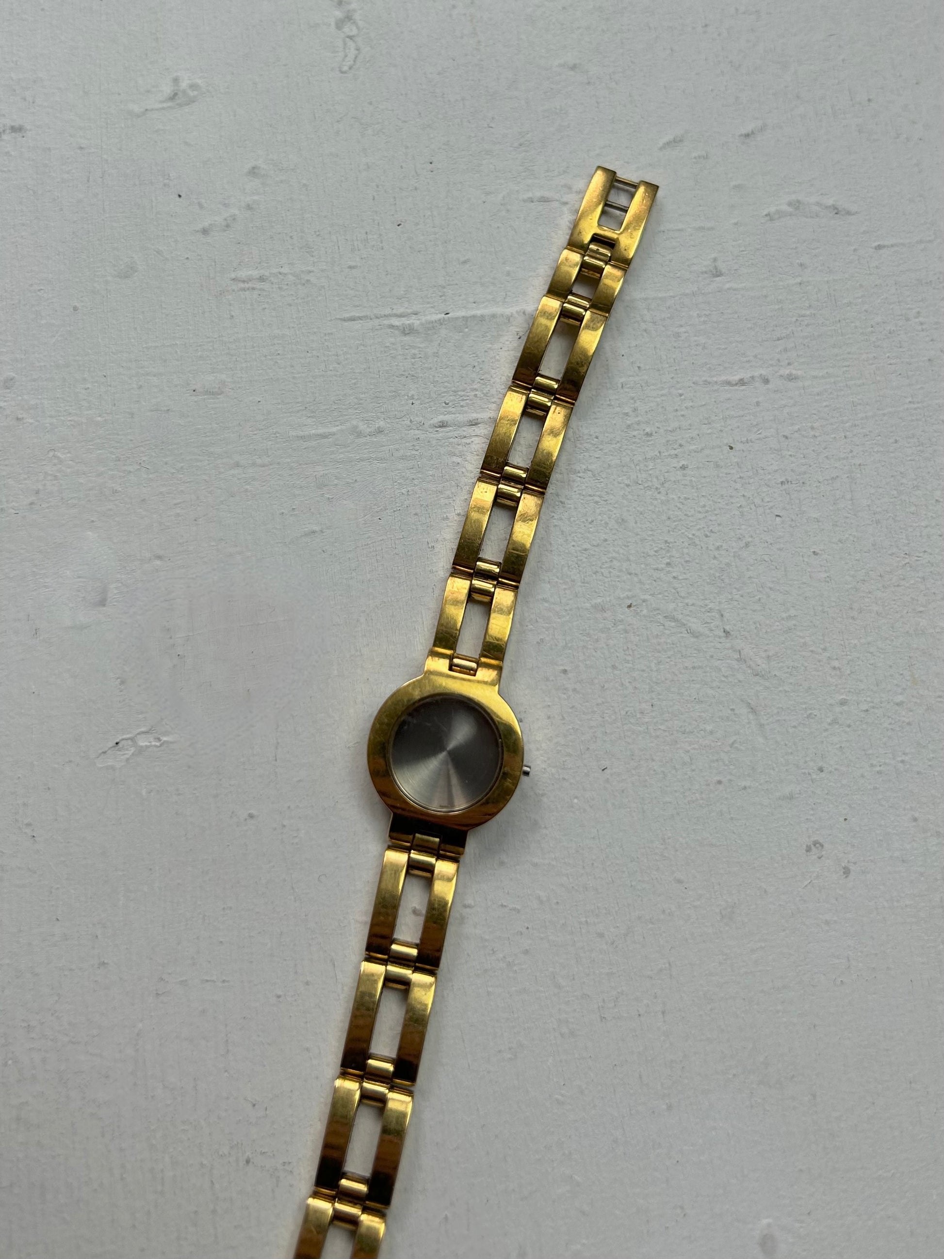 Vintage stainless steel silver adjustable bracelet watch jewelry