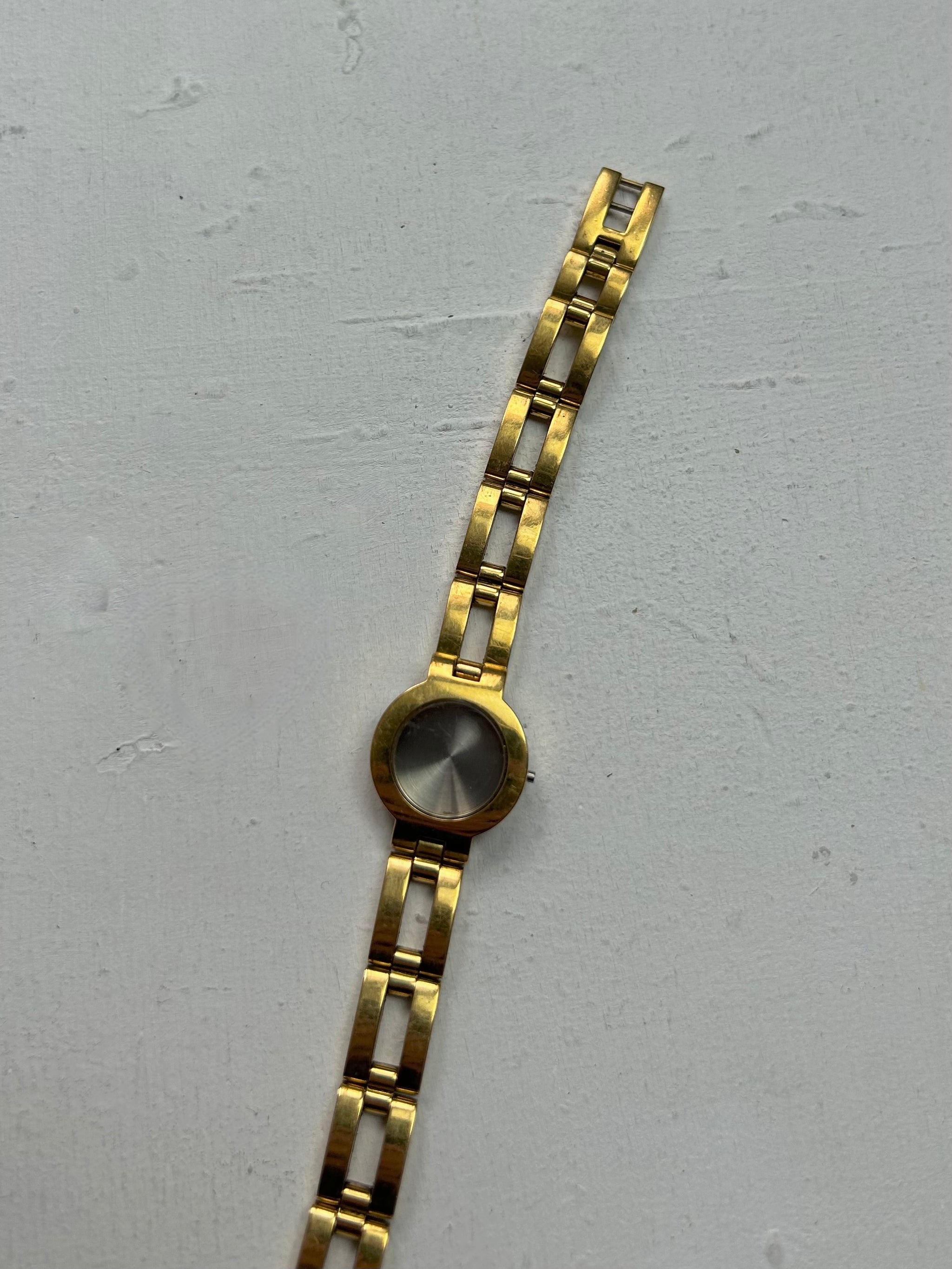 Vintage stainless steel silver adjustable bracelet watch jewelry