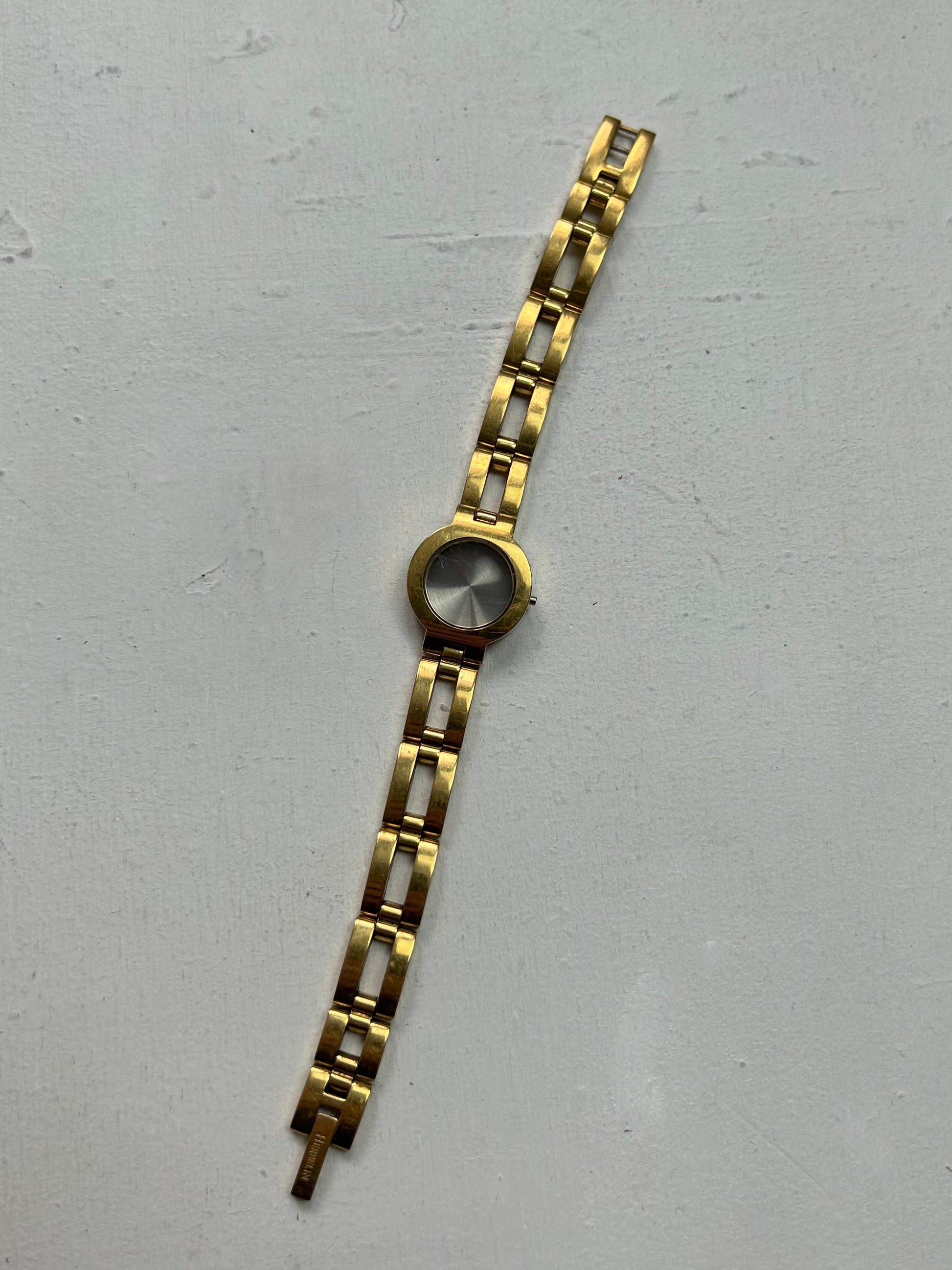 Vintage stainless steel silver adjustable bracelet watch jewelry
