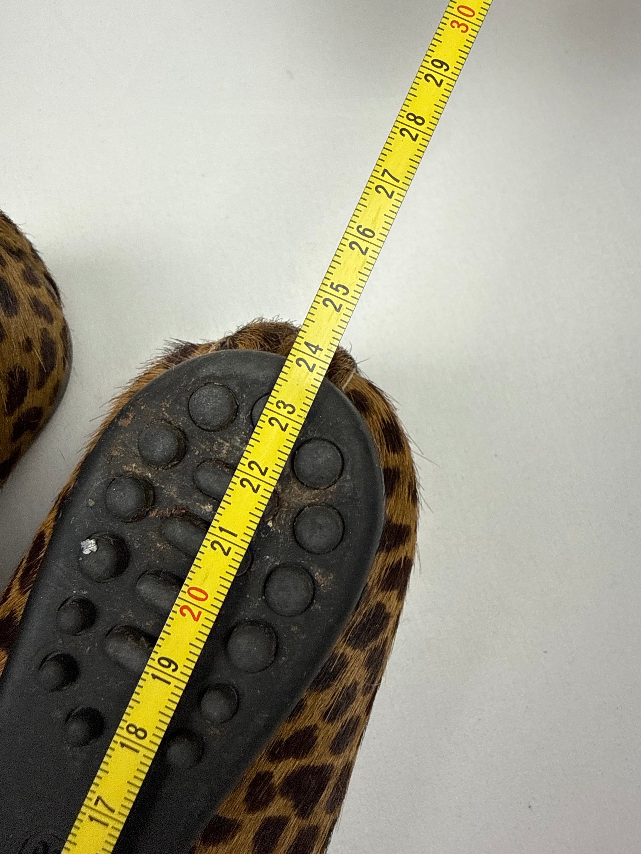 Animal print faux fur ballet flat shoes (36)
