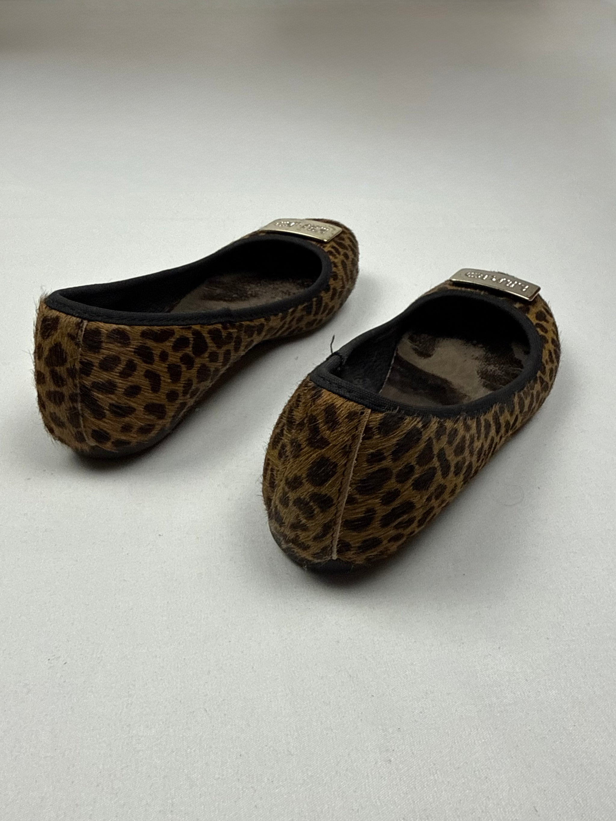 Animal print faux fur ballet flat shoes (36)
