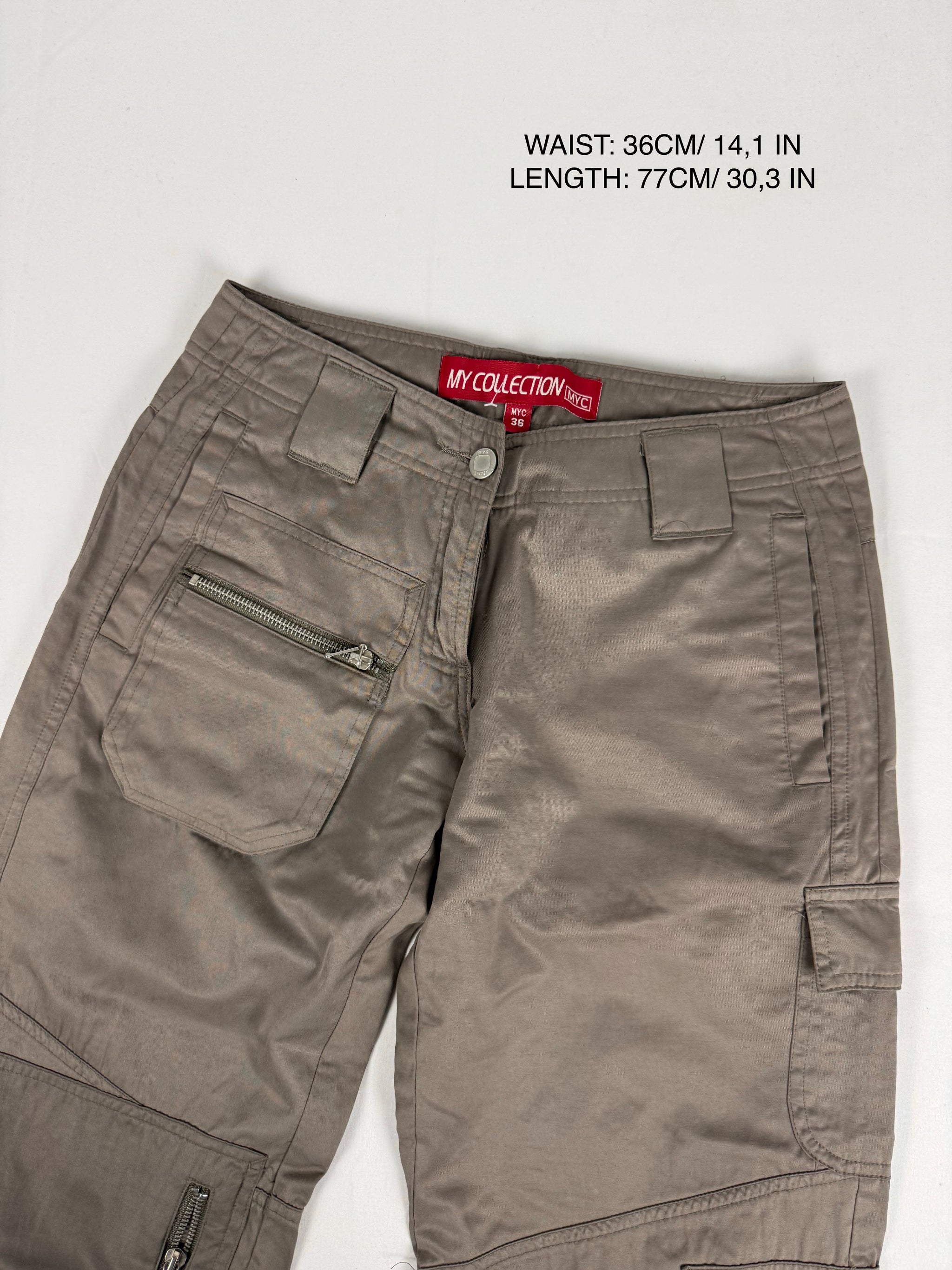 Khaki low waist capri pants (S)