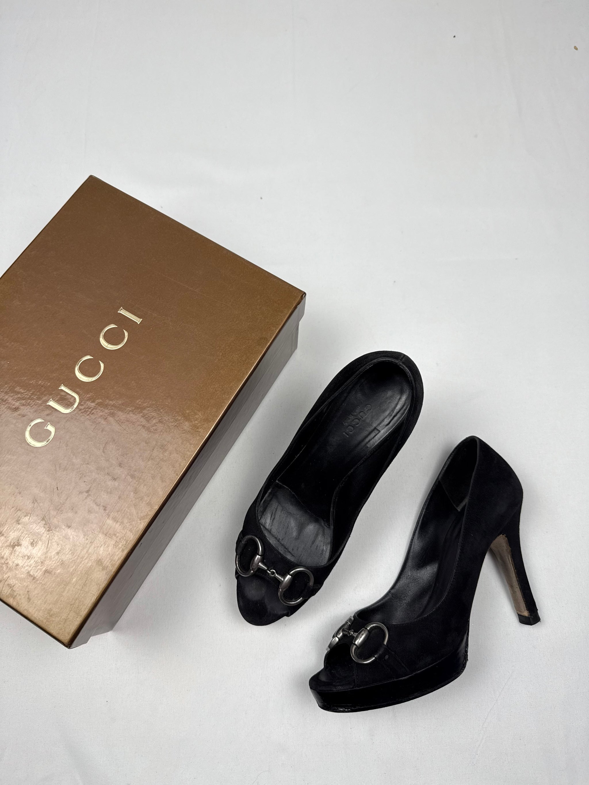 Black velvet open toes heels (36.5)