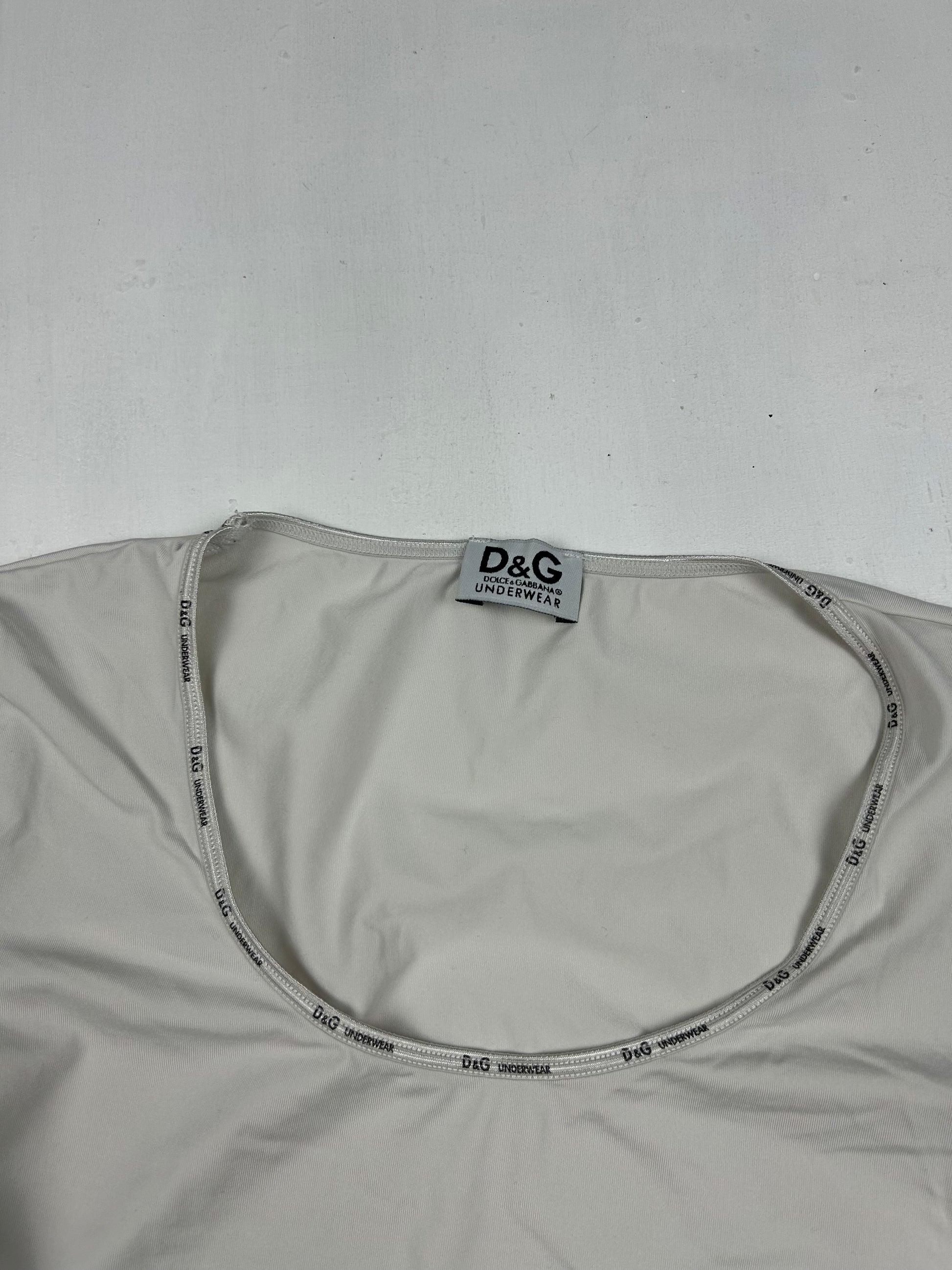 White lycra logo stretchy tee (M)
