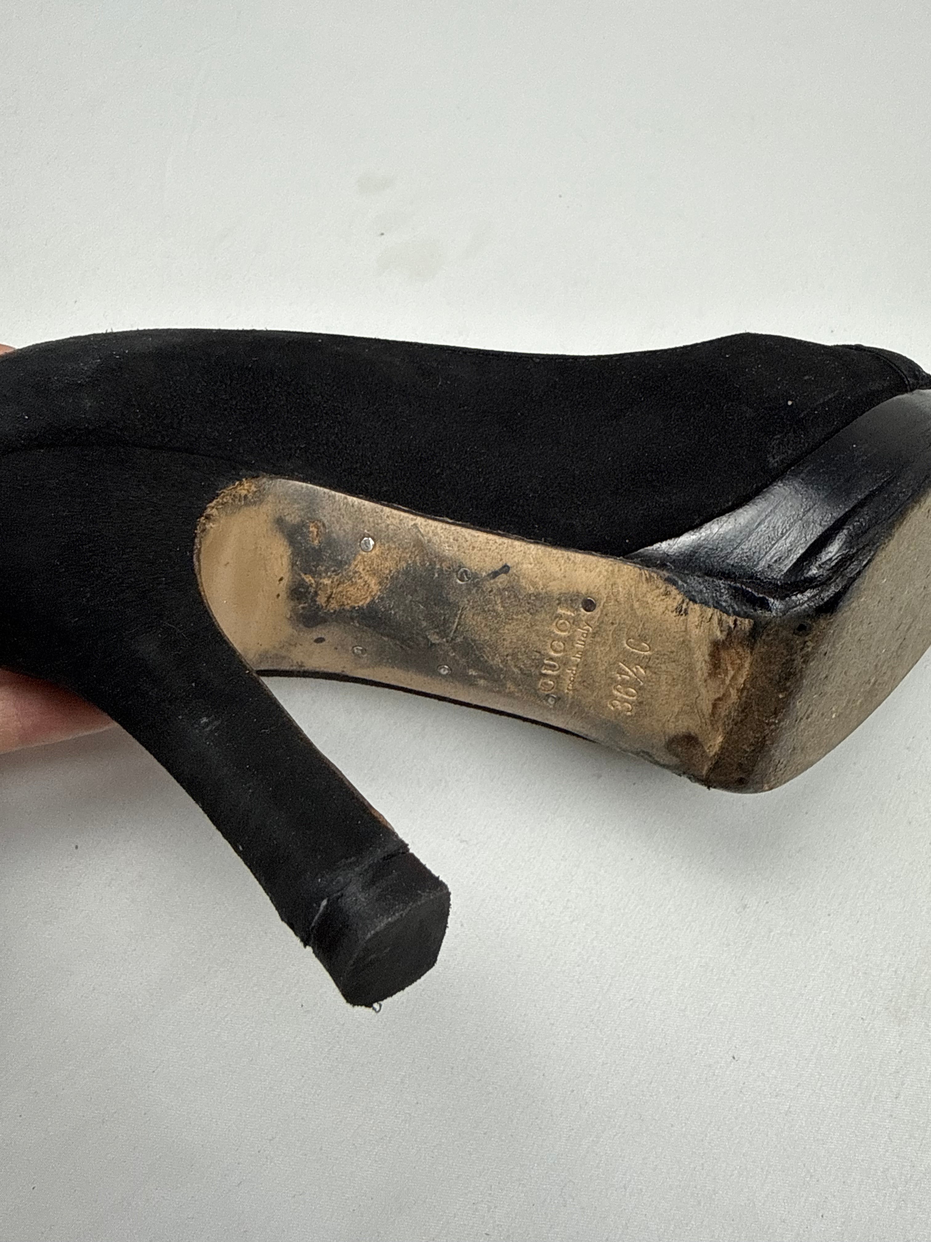 Black velvet open toes heels (36.5)