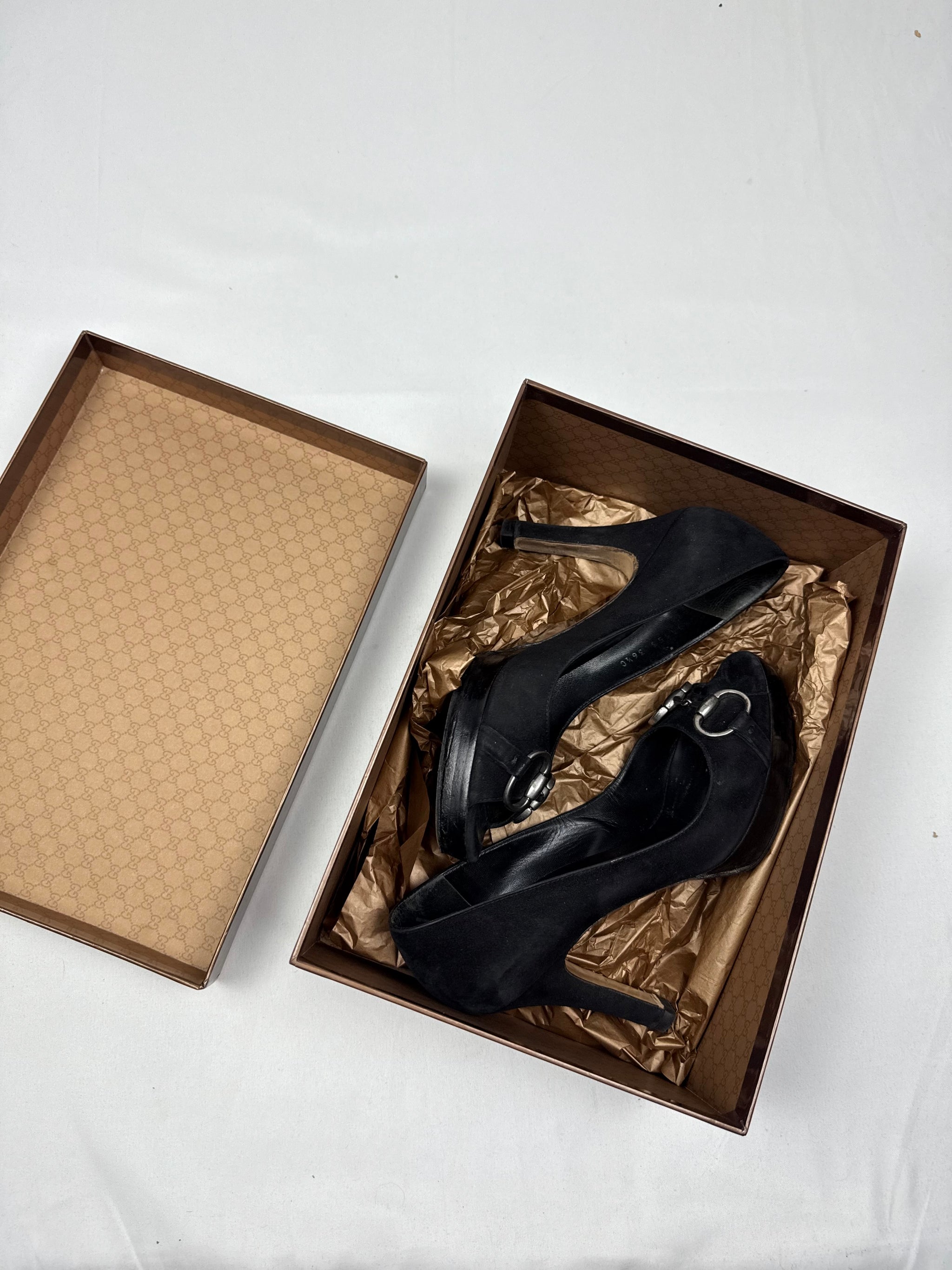 Black velvet open toes heels (36.5)