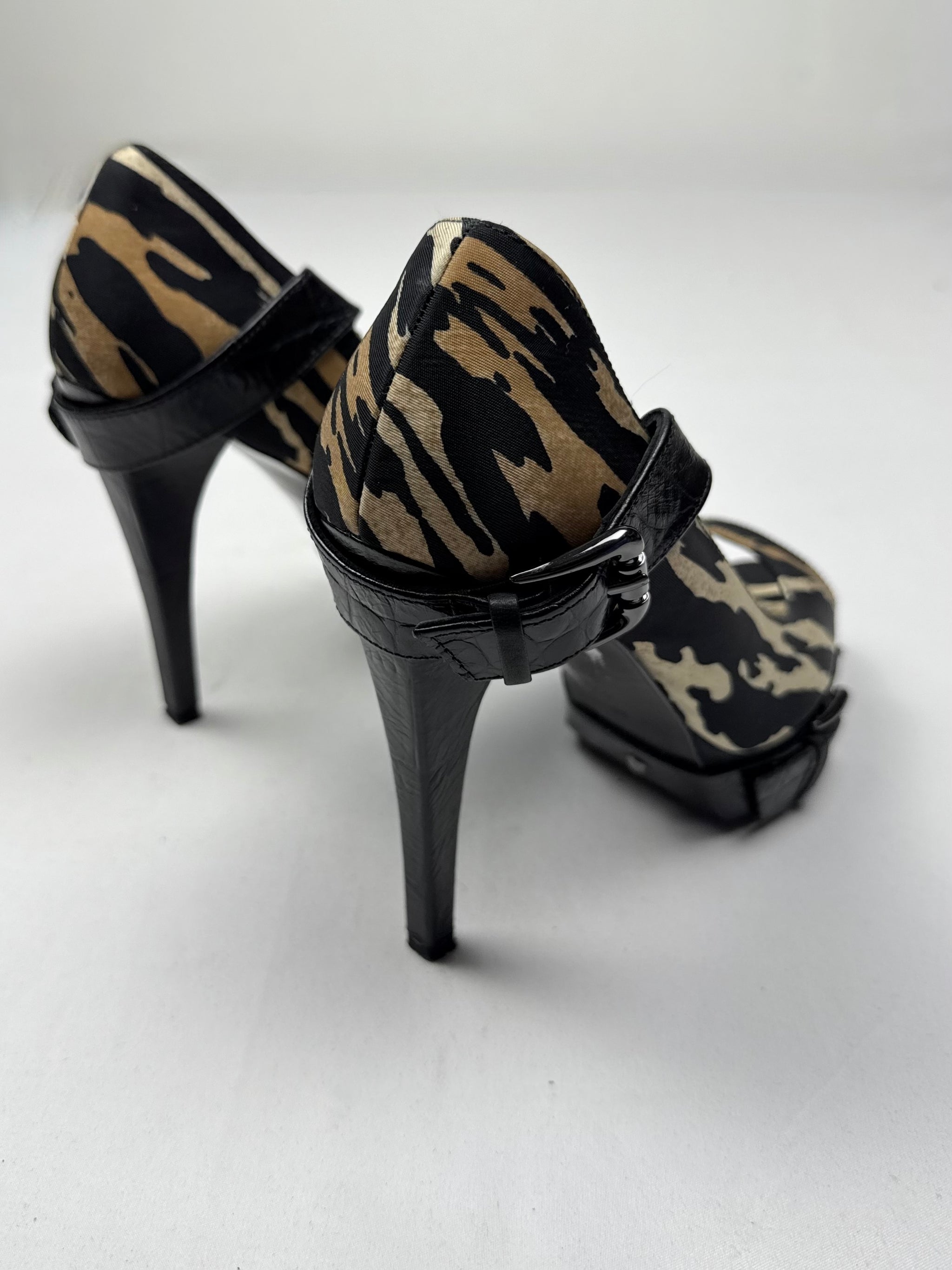 Animal print open toes heels (36)