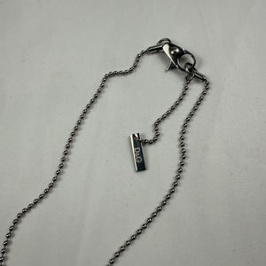 Silver stainless steel rhinestones logo necklace